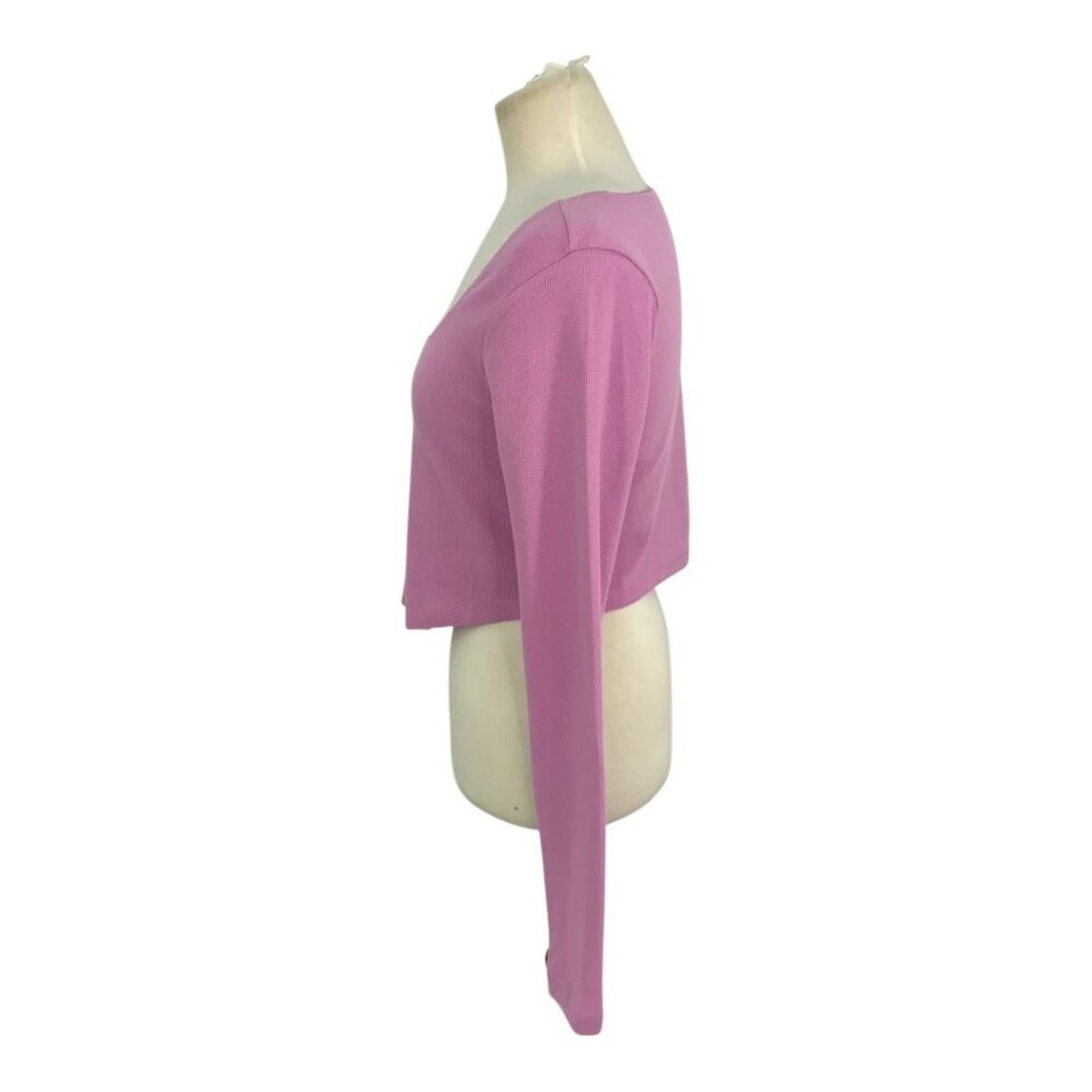 Other Abound Long Sleeve Thermal Crop Top Pink Size Large NWOT Size L / US 10 / IT 46 - 4 Thumbnail