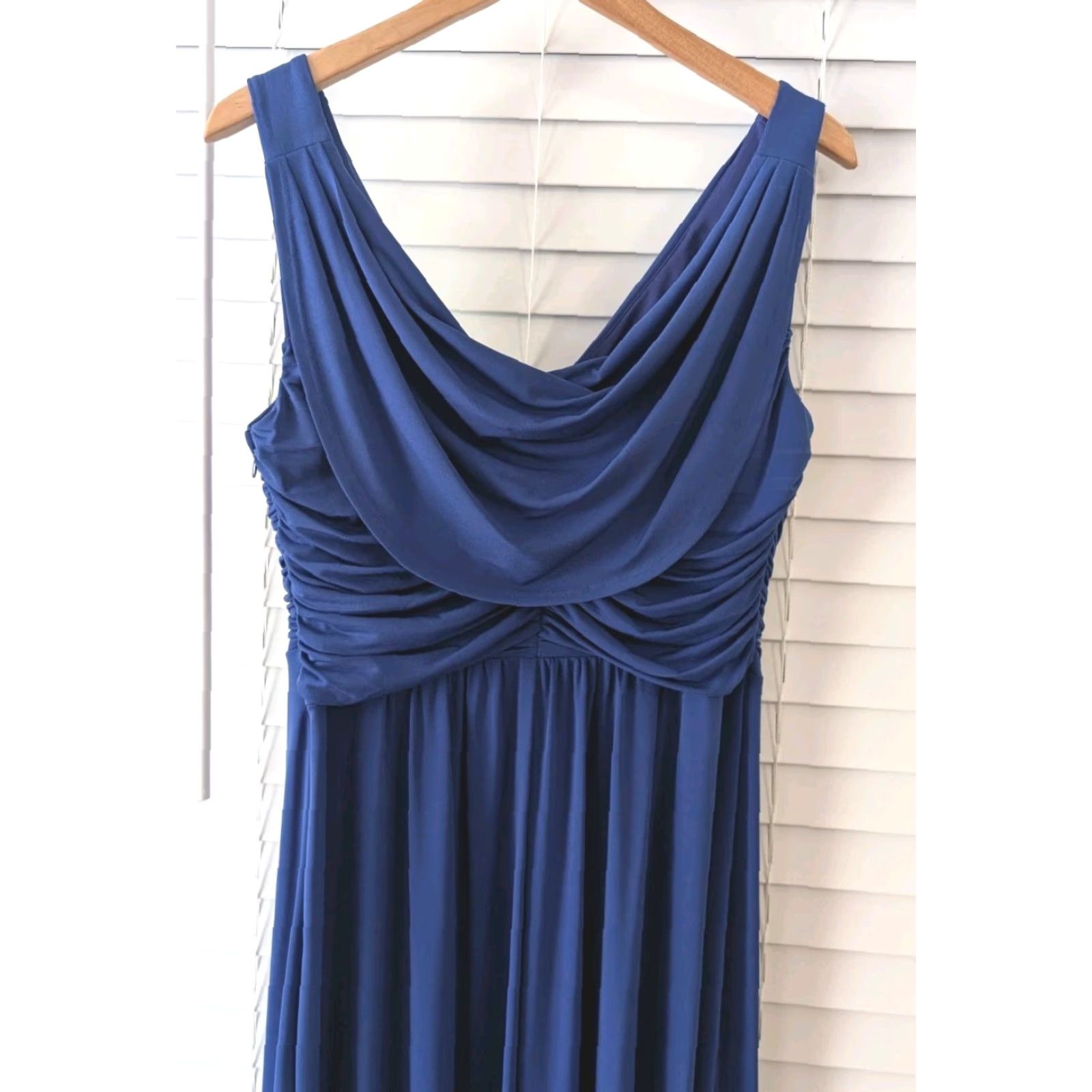 dressbarn blue dress Blue Border Print Fit and Flare Knee Length Dress Blue / XL