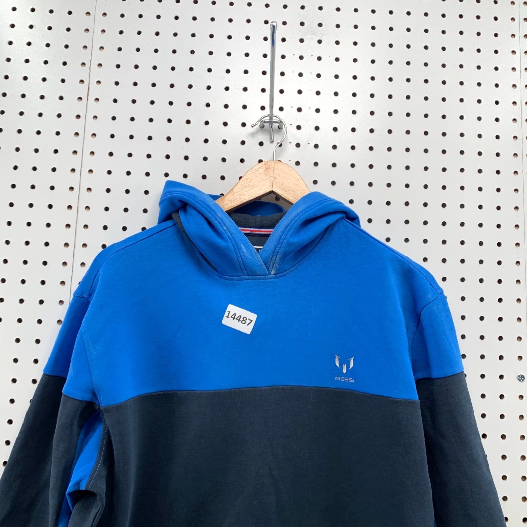 Vintage Messi Hoodie Shirt Long Sleeve Blue Hooded Sweatshirt Size S Mens Regular Pullover Cotton Polyester Fleece Zipper Size US S / EU 44-46 / 1 - 3 Thumbnail