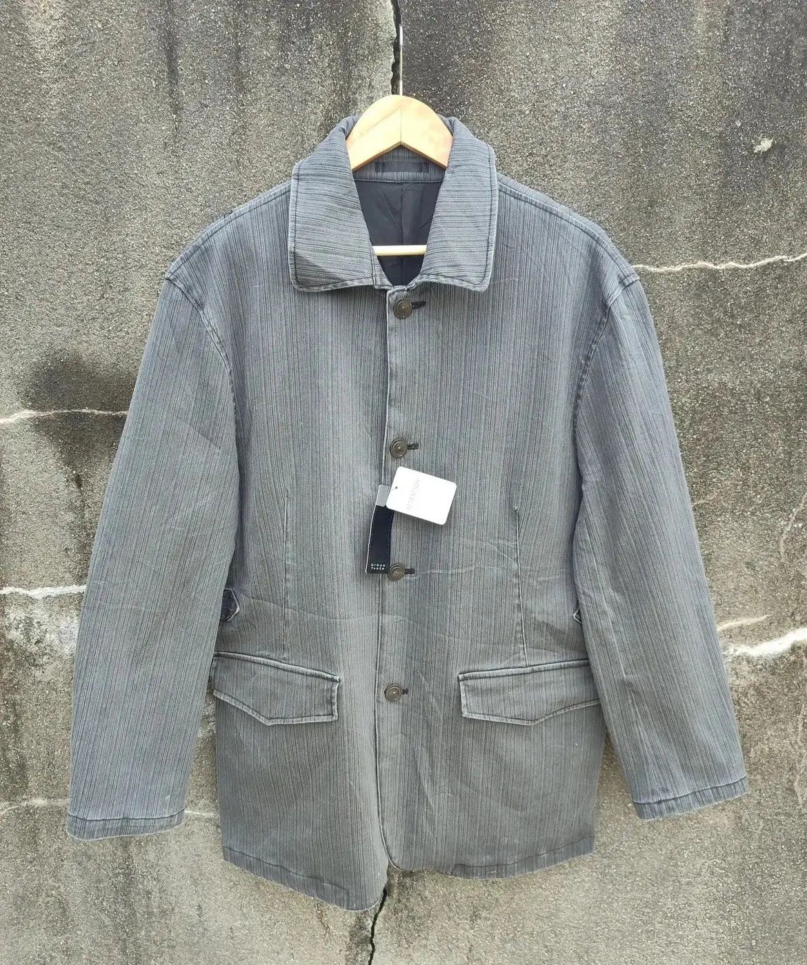 Designer × Japanese Brand Urban Taste Gray Pinstripe Workwear Jacket (Size 2L) Size US L / EU 52-54 / 3 - 1 Thumbnail