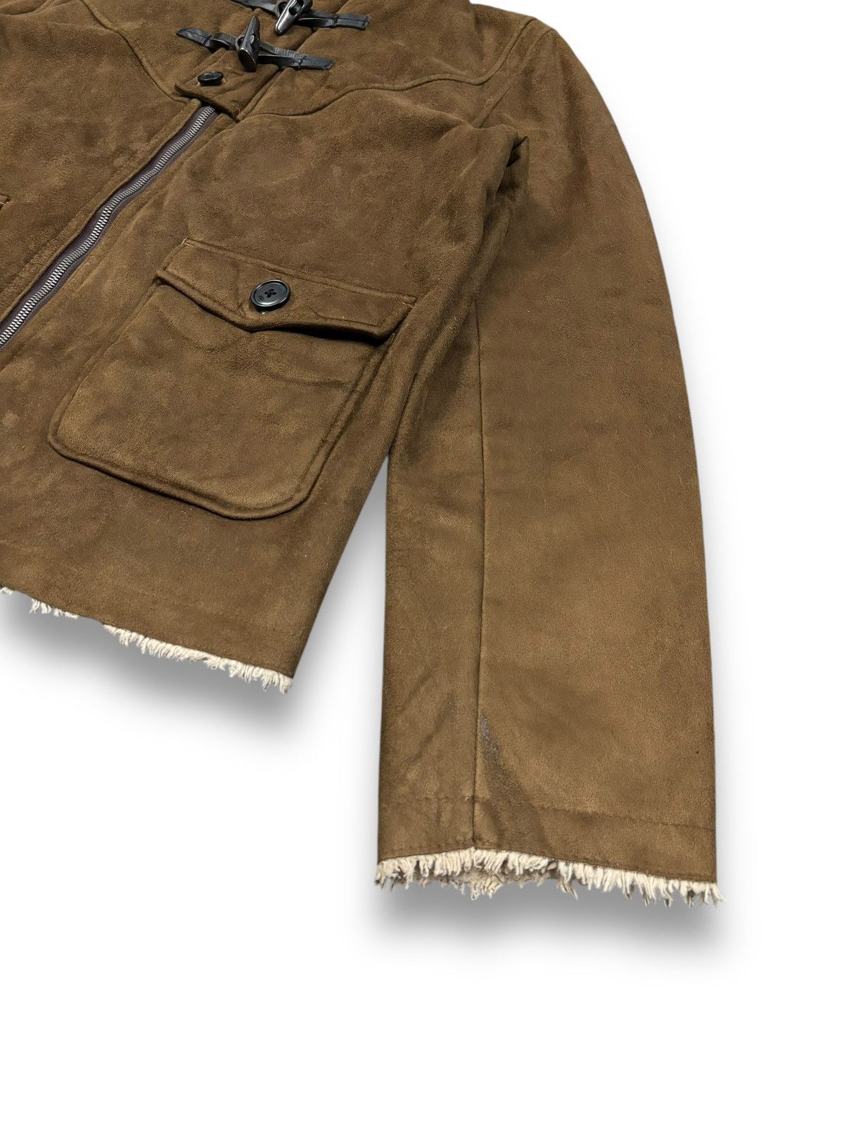 If Six Was Nine Semantic Design Faux Suede Raccoon Fur Hooded Punk Jacket Size US M / EU 48-50 / 2 - 14 Thumbnail
