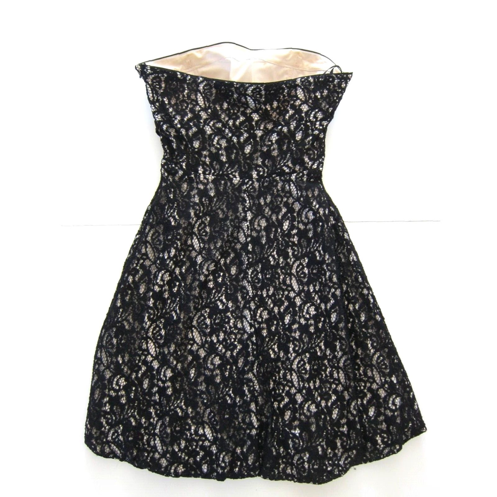 white house black market embroidered dress White Eyelet Embroidered Strapless Ruffle Mini Dress main image 0