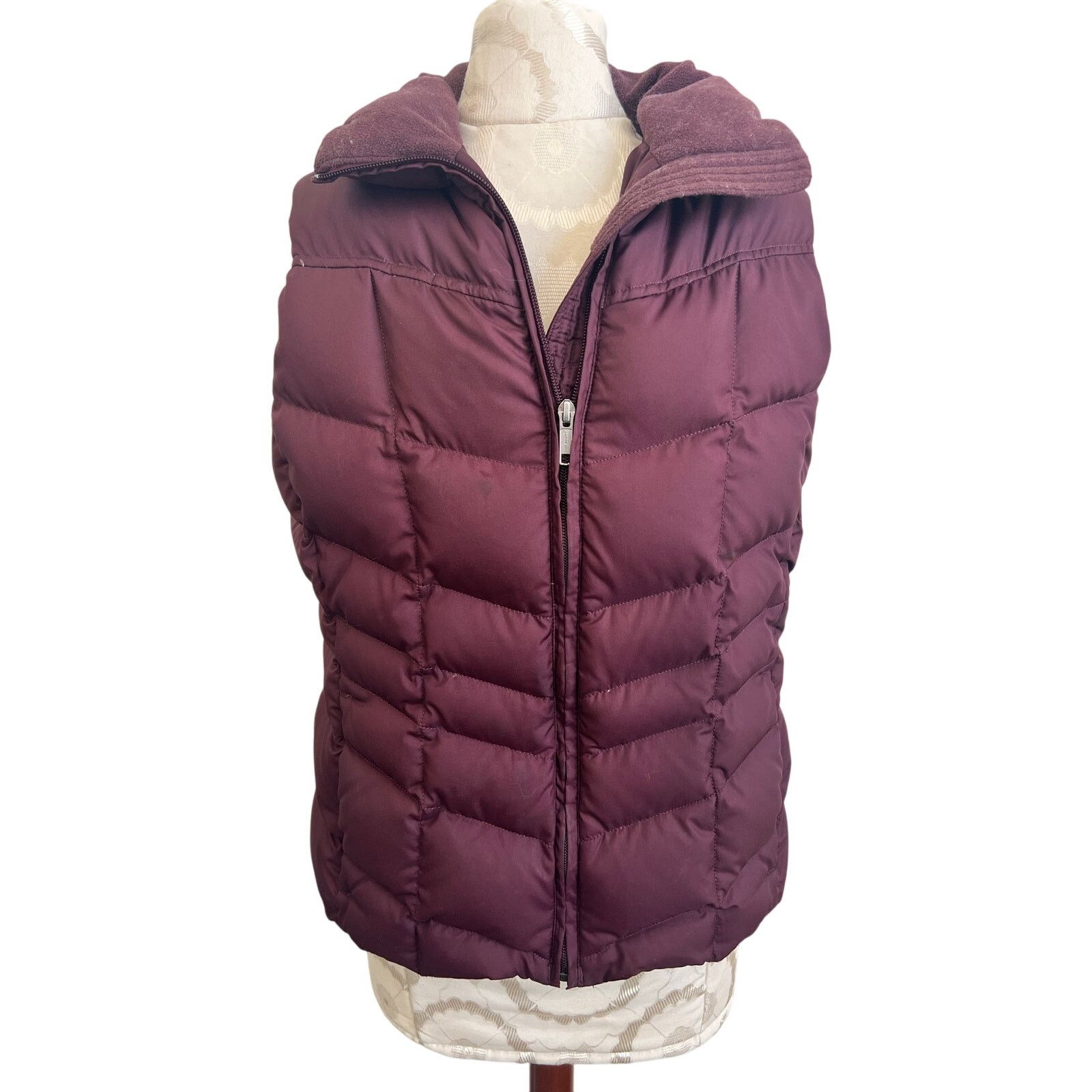 Lands' End Lands' End Full Zip Solid Purple Down Puffer Vest Medium Size M / US 6-8 / IT 42-44 - 1 Thumbnail