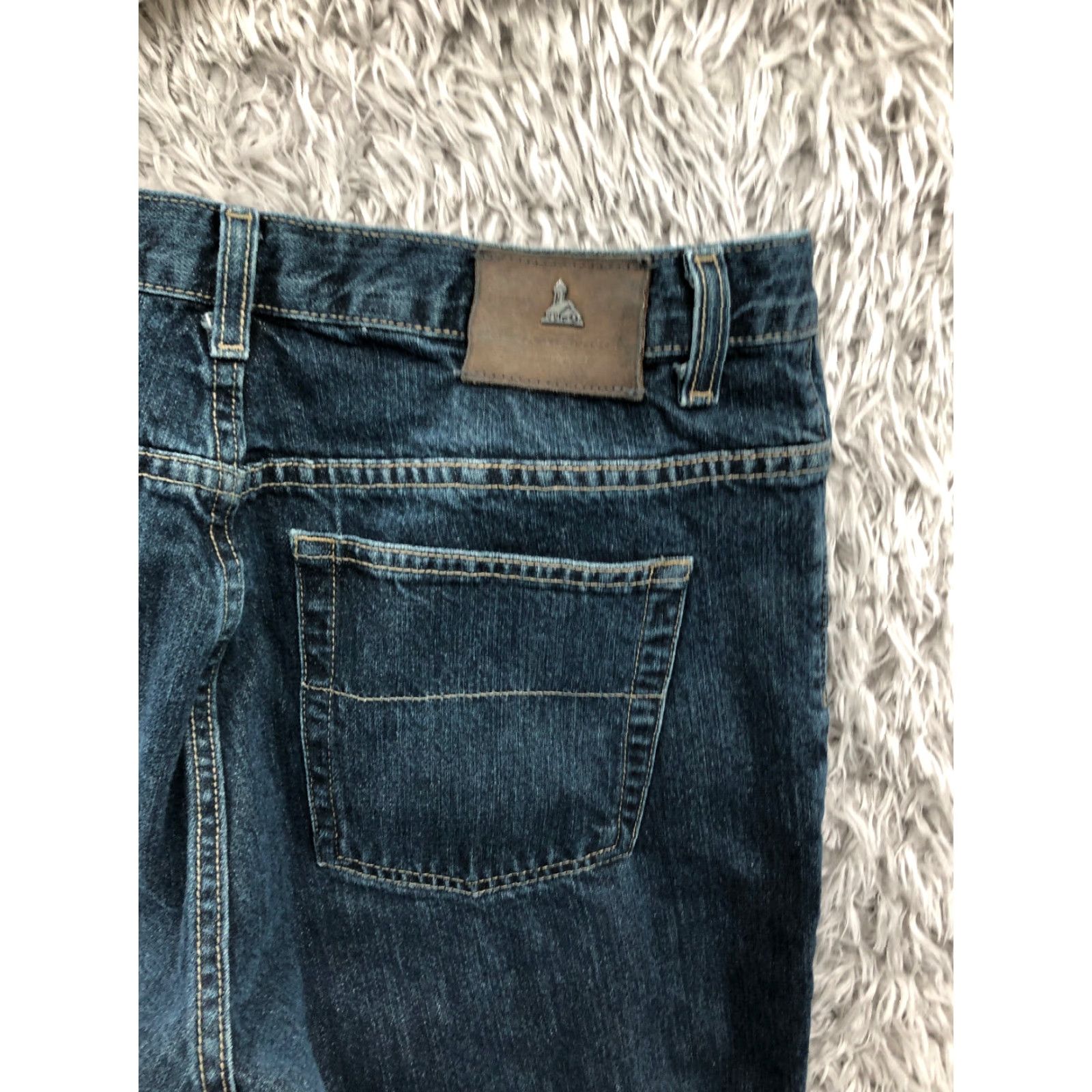 Canon Alex Cannon Jeans Mens 33x32 Straight Leg Mid Rise Dark Wash Blue Denim Pants Size US 33 - 6 Thumbnail