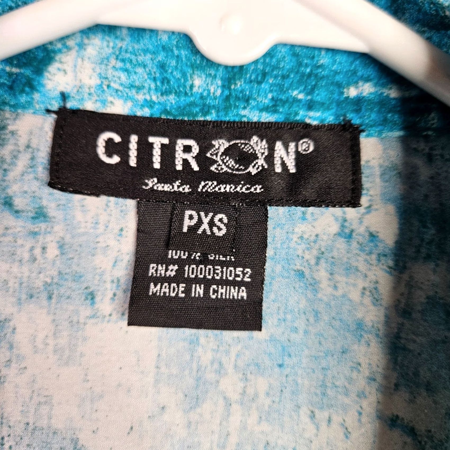 Vintage Citron Silk Open Front Jacket Blouse Blue Floral Art PXS Women’s V-Neck 3/4 Sleeve Petites Casual Regular All Seasons Size XS / US 0-2 / IT 36-38 - 3 Thumbnail