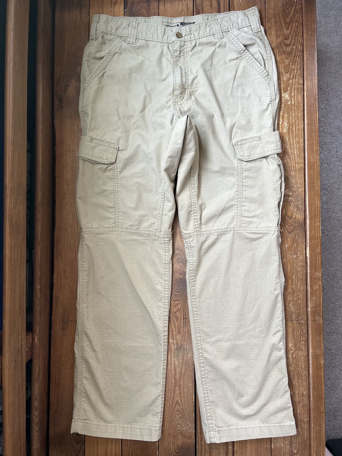 Carhartt × Vintage Vintage Carhartt Tan Ripstop Cargo Pants Size US 33 - 2 Thumbnail