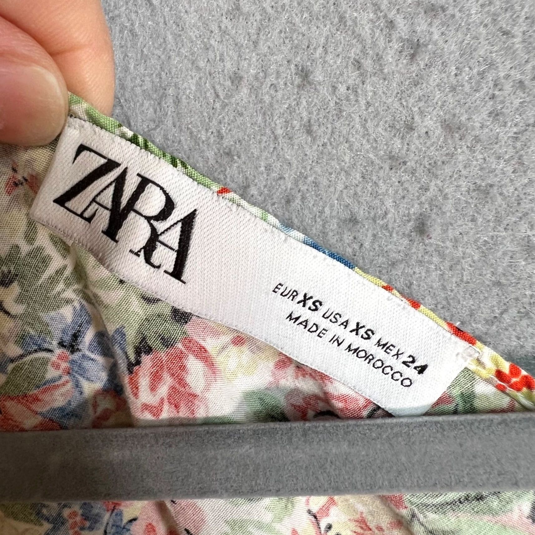 Zara Zara Blouse Womens XS Floral One-Shoulder Long Sleeve 100% Cotton Multicolor Spring Summer Fall Womens Size XS / US 0-2 / IT 36-38 - 3 Thumbnail