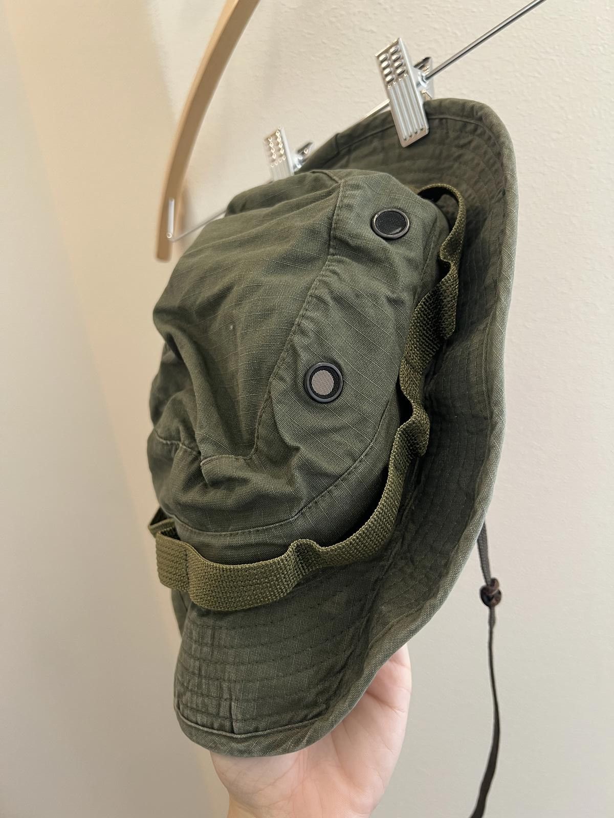 Designer Classic Military Style Cotton Bucket Hat - Olive Green Size ONE SIZE - 3 Thumbnail