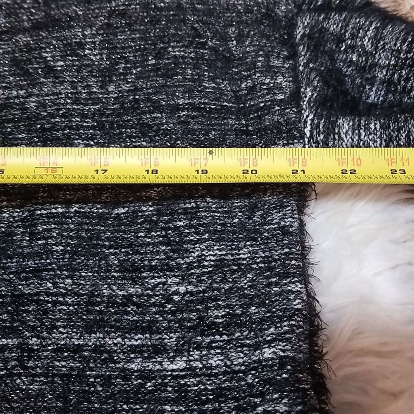 Other NWT Halogen Black Ivory Lurex Crewneck Fuzzy Sweater Size L / US 10 / IT 46 - 7 Thumbnail