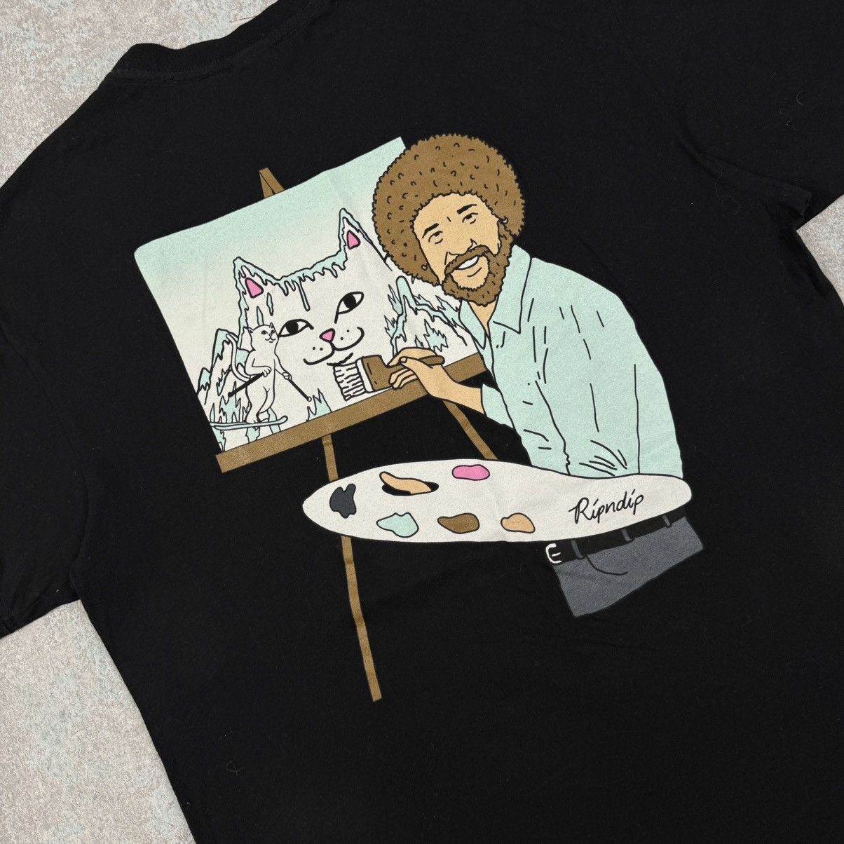 RIPNDIP RIPNDIP BOB ROSS PAINT BLACK T-SHIRT Size US L / EU 52-54 / 3 - 2 Thumbnail