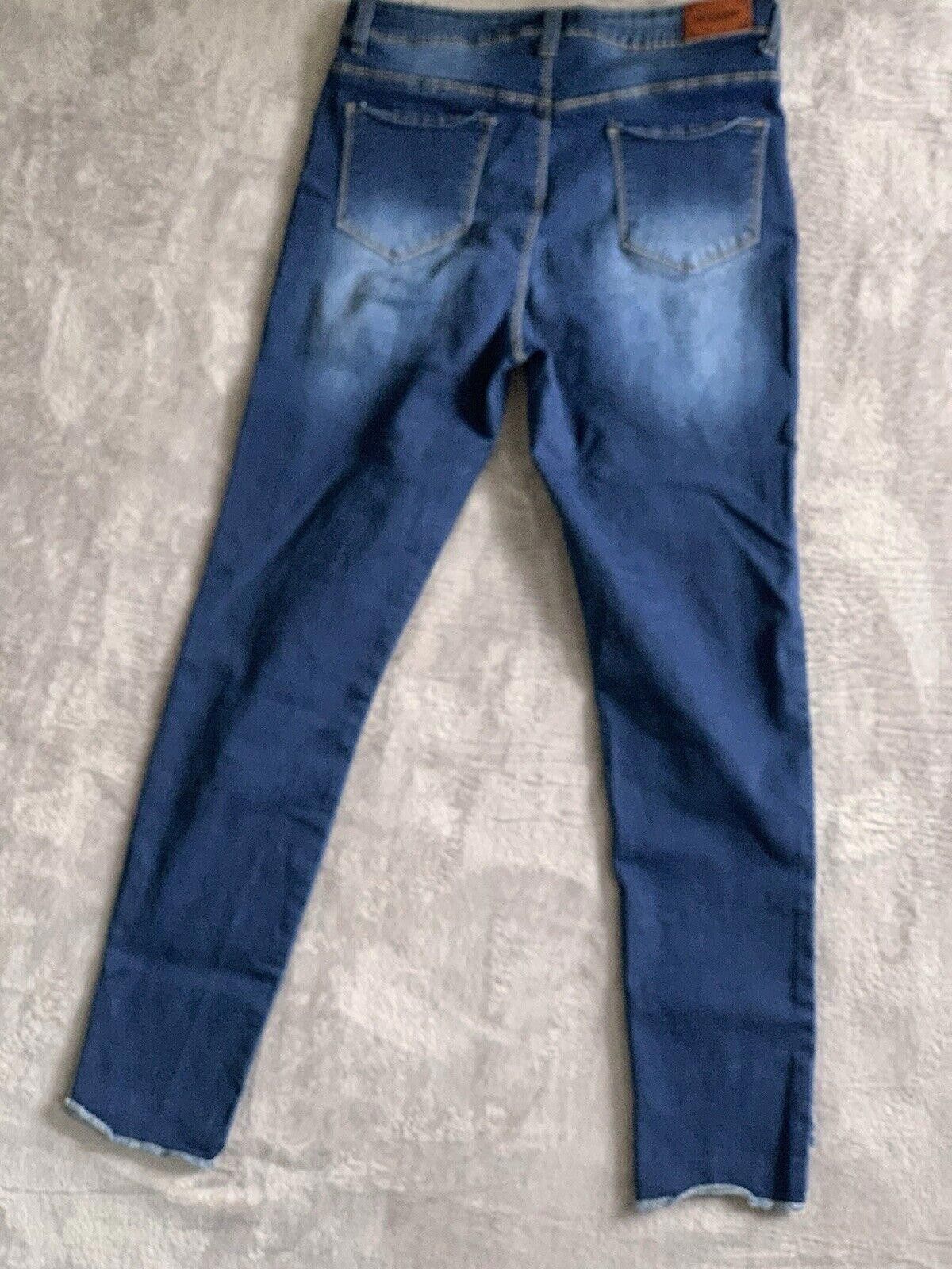 Designer RAW 7 Jeans Sz 11 Mid Rise Stretch Slim Fit Distressed Size 32" / US 10 / IT 46 - 2 Thumbnail