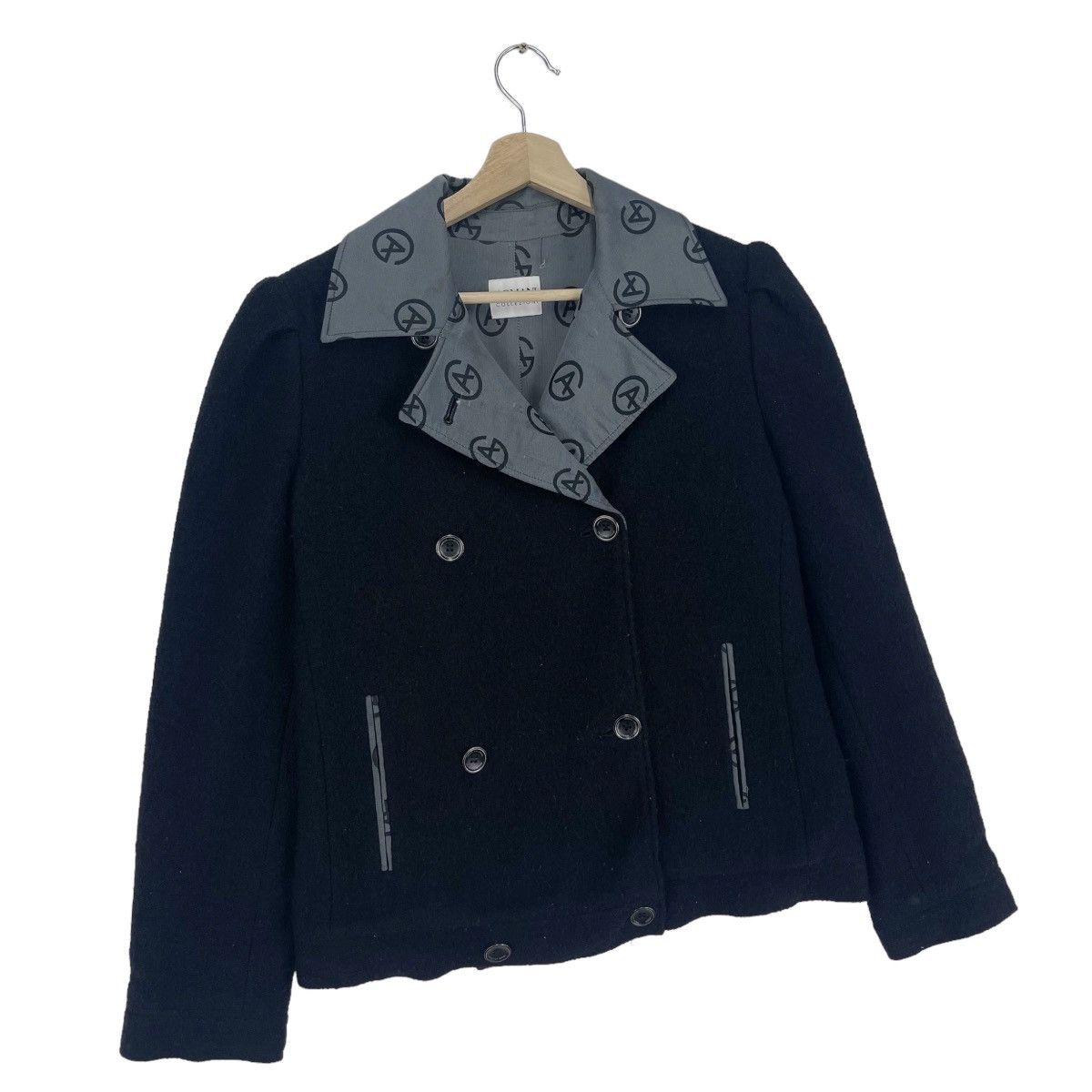 Armani × Giorgio Armani Armani Double Breasted Over Print Wool Cropped Jacket Size M / US 6-8 / IT 42-44 - 5 Thumbnail