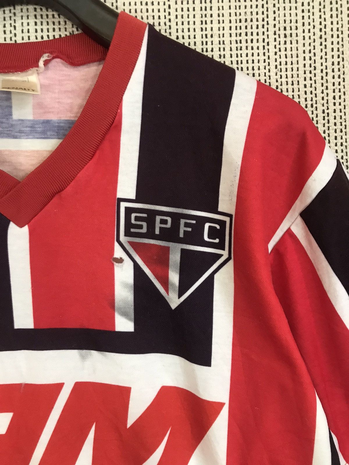 Penalty × Vintage ‼️VINTAGE SAO PAULO JERSEY 1993-94 #10 DISTRESSED‼️ Size US L / EU 52-54 / 3 - 4 Thumbnail