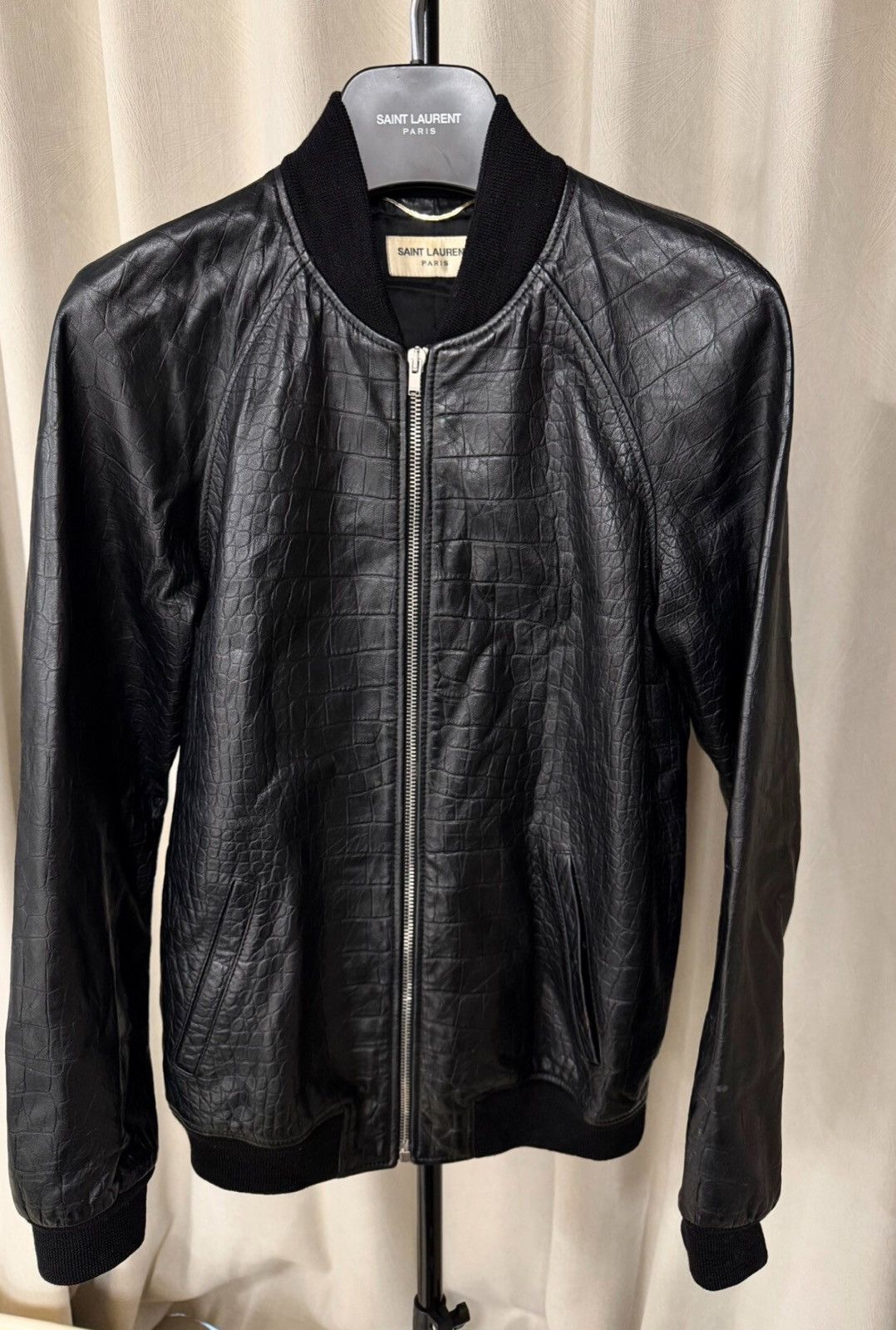 Saint Laurent Paris Saint Laurent SLP 15FW Crocodile Embossed Leather Jacket Size XS / US 0-2 / IT 36-38 - 1 Thumbnail