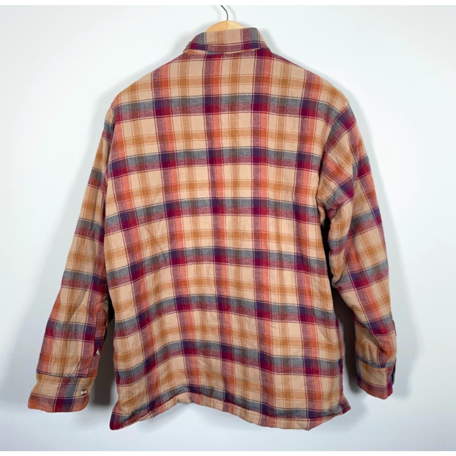 Arrow VINTAGE Arrow Shacket Jacket Quilted L Beige Red Plaid Mens Large Size US L / EU 52-54 / 3 - 3 Thumbnail
