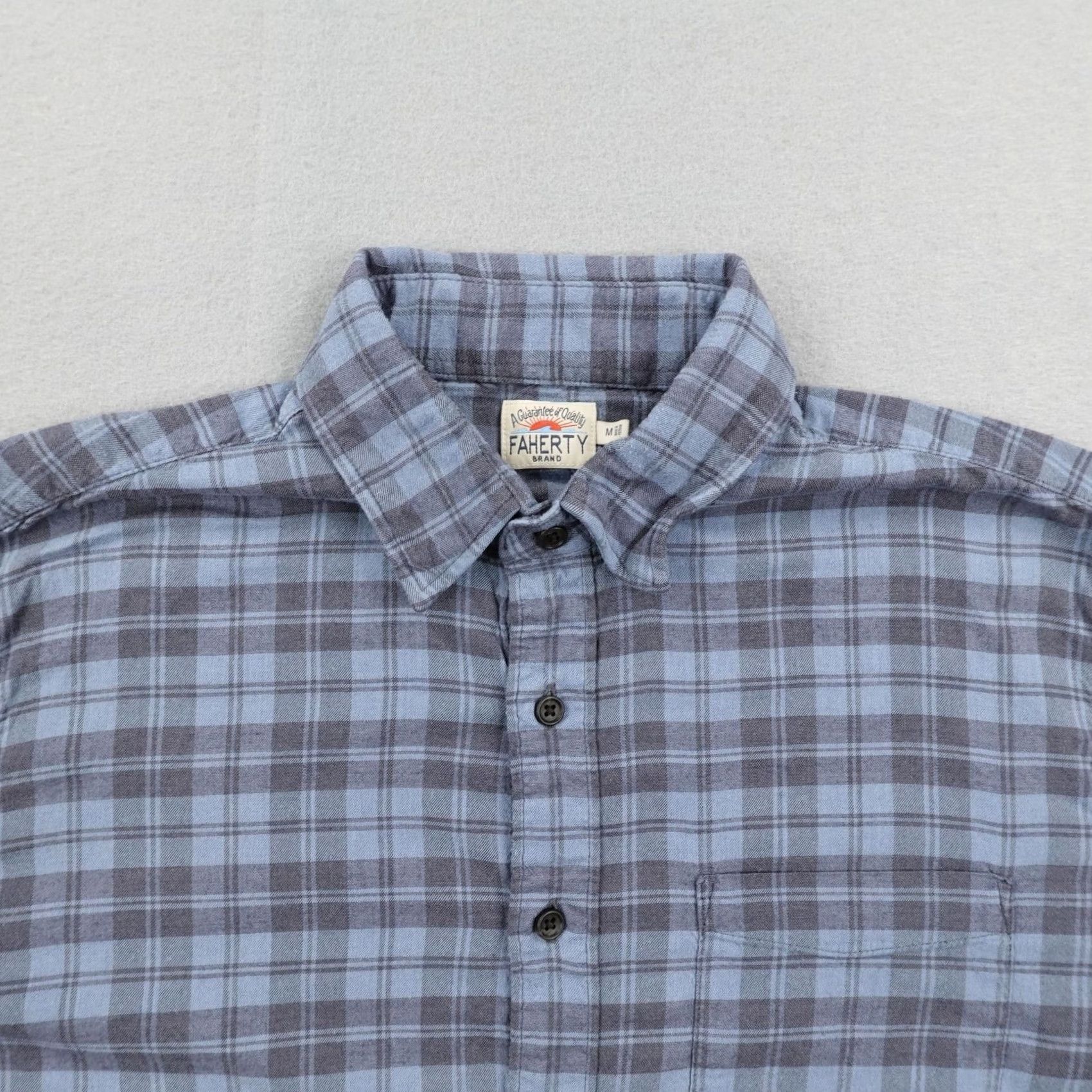 Faherty Faherty Mens Medium Blue Plaid Twill Button Up Shirt Lightweight Flex Size US M / EU 48-50 / 2 - 2 Thumbnail