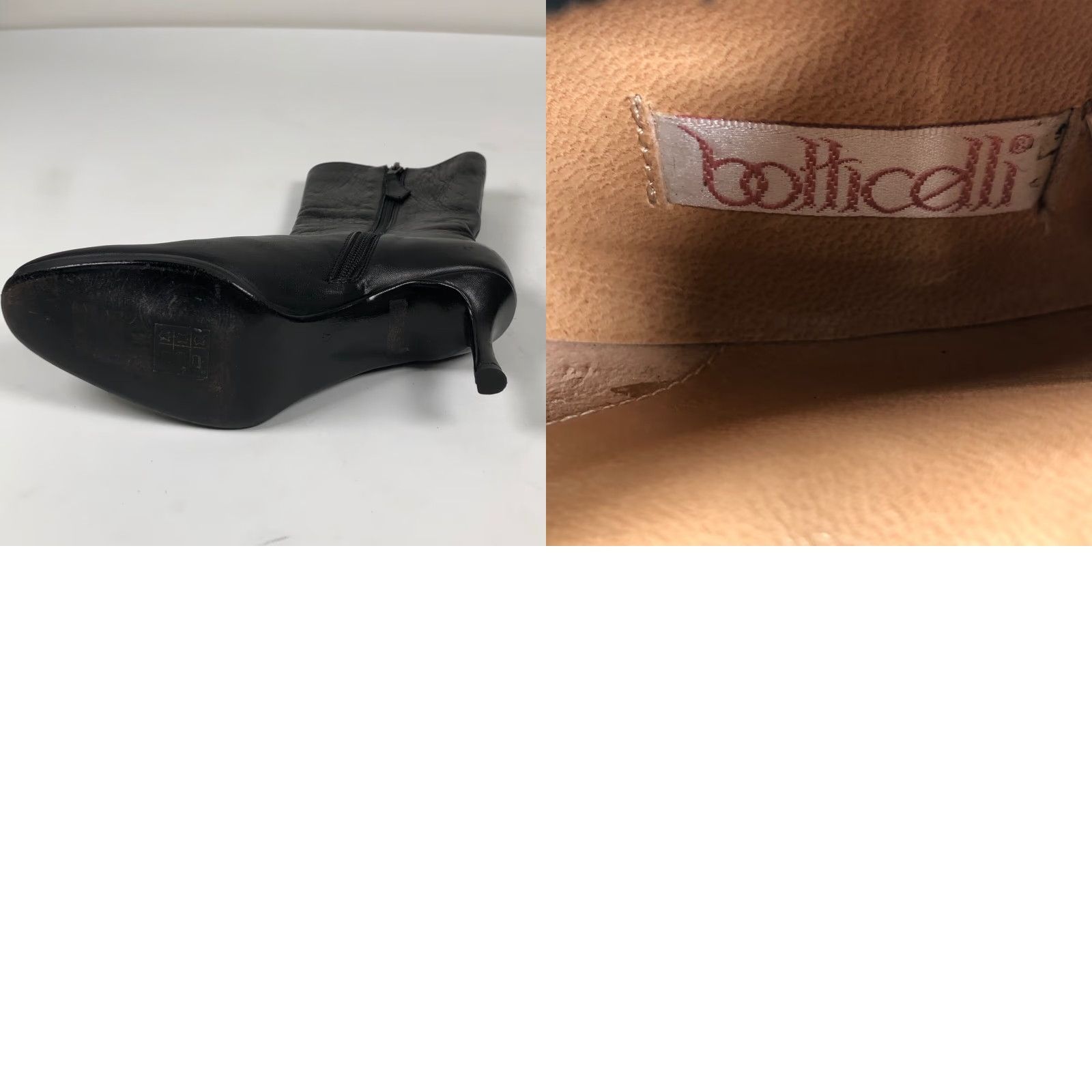 Vintage Botticelli Womens Boots Mid Calf Leather Zip Stiletto Heel 2-2.9in Black Solid M Calf Womens 7 Bootie Size US 7 / IT 37 - 8 Thumbnail
