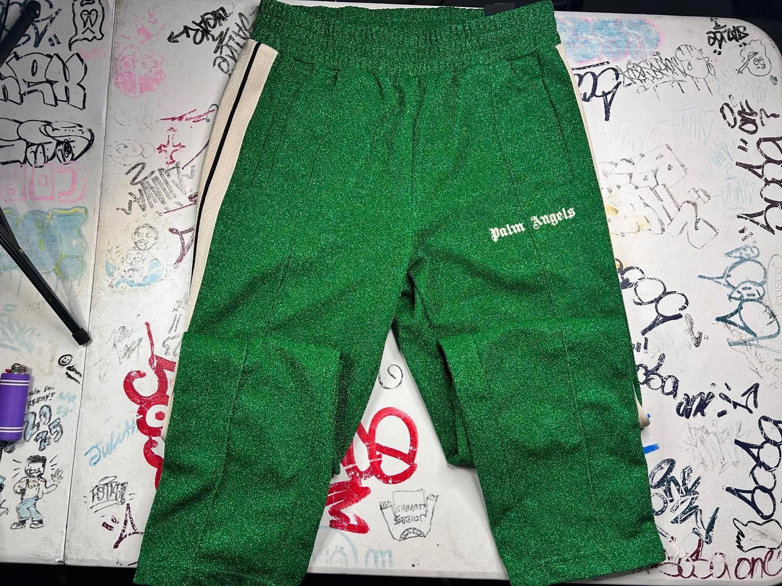 Palm Angels Palm angel green glitter joggers Size US 36 / EU 52 - 6 Thumbnail