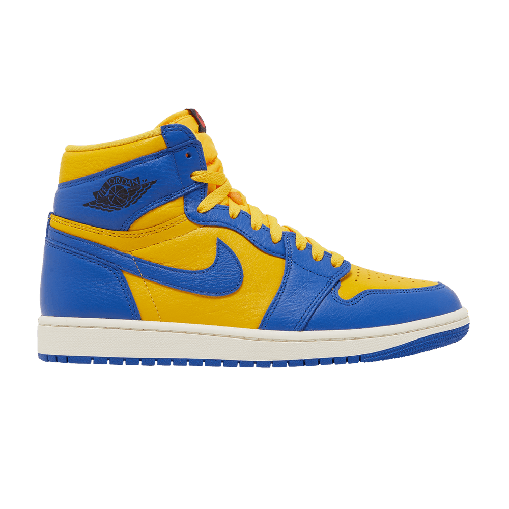 image of Wmns Air Jordan 1 Retro High OG Reverse Laney Shoes in Yellow, Women's (Size 10)