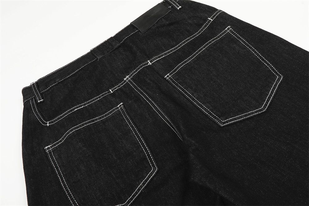 Jean Men's irregular patchwork curved loose jeans Size US 32 / EU 48 - 5 Thumbnail