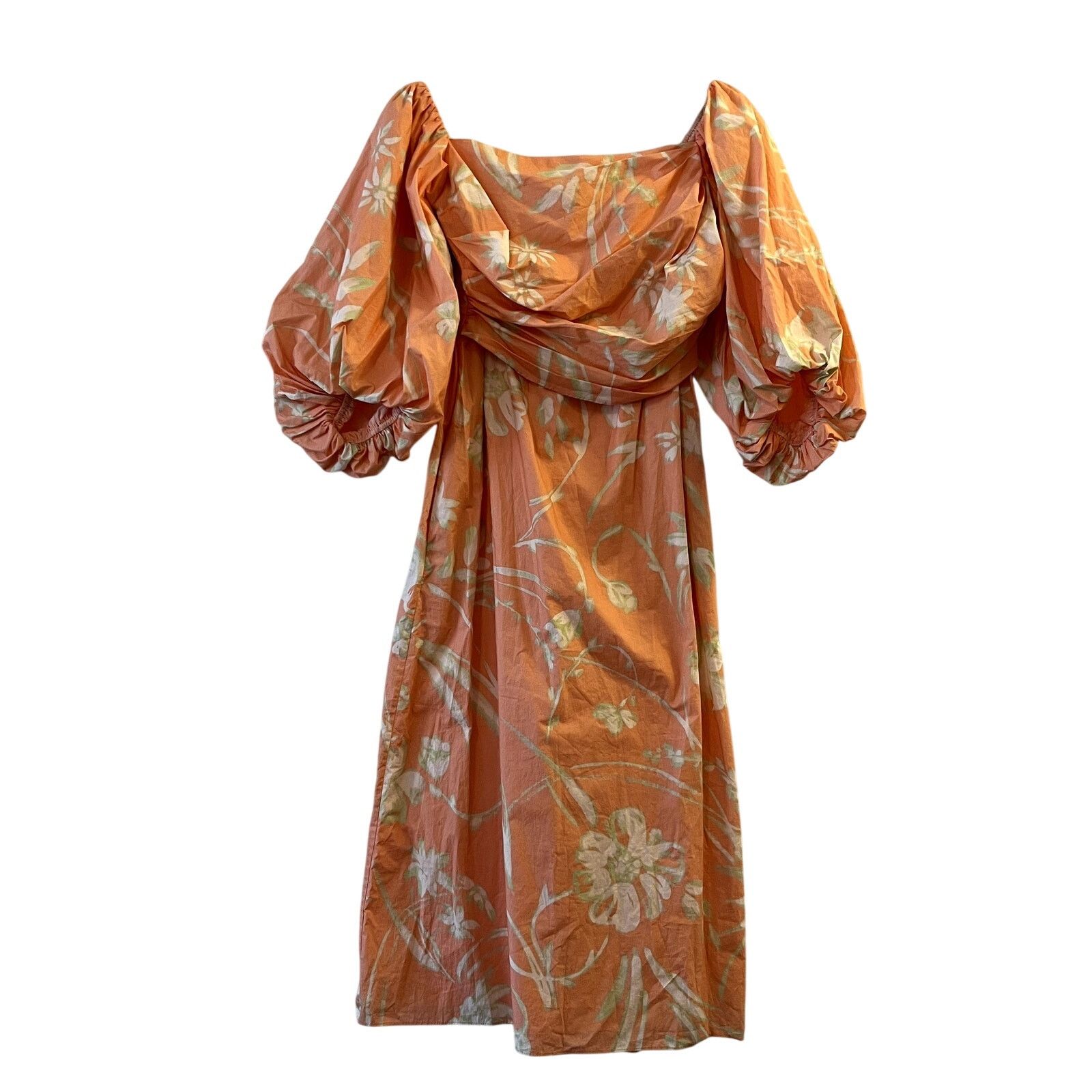 Tanya Taylor Tanya Taylor peach Alora midi dress size 4 floral cotton D1 Size S / US 4 / IT 40 - 2 Thumbnail