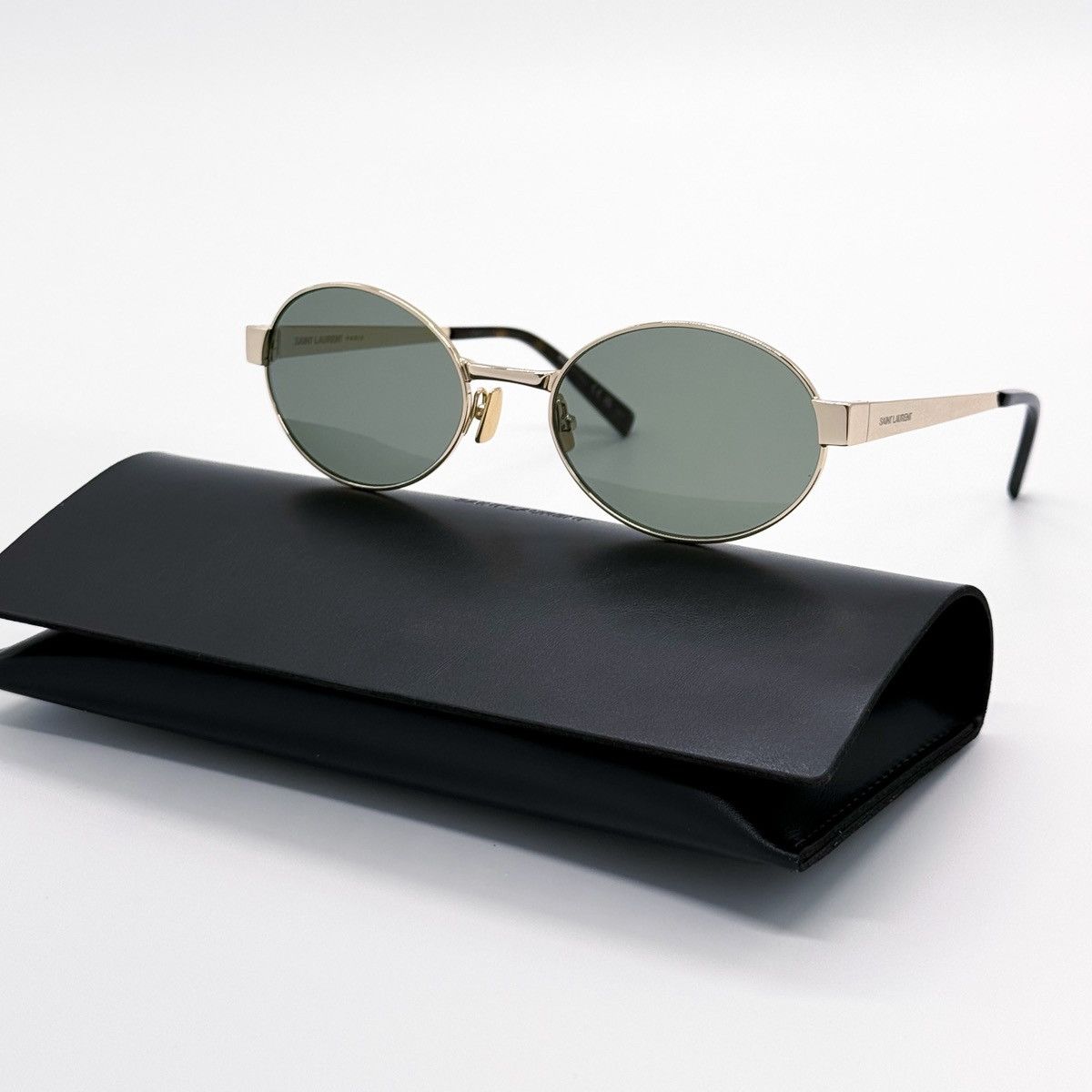 NEW SAINT LAURENT SL692 003 GREEN GOLD WOMEN SUNGLASSES