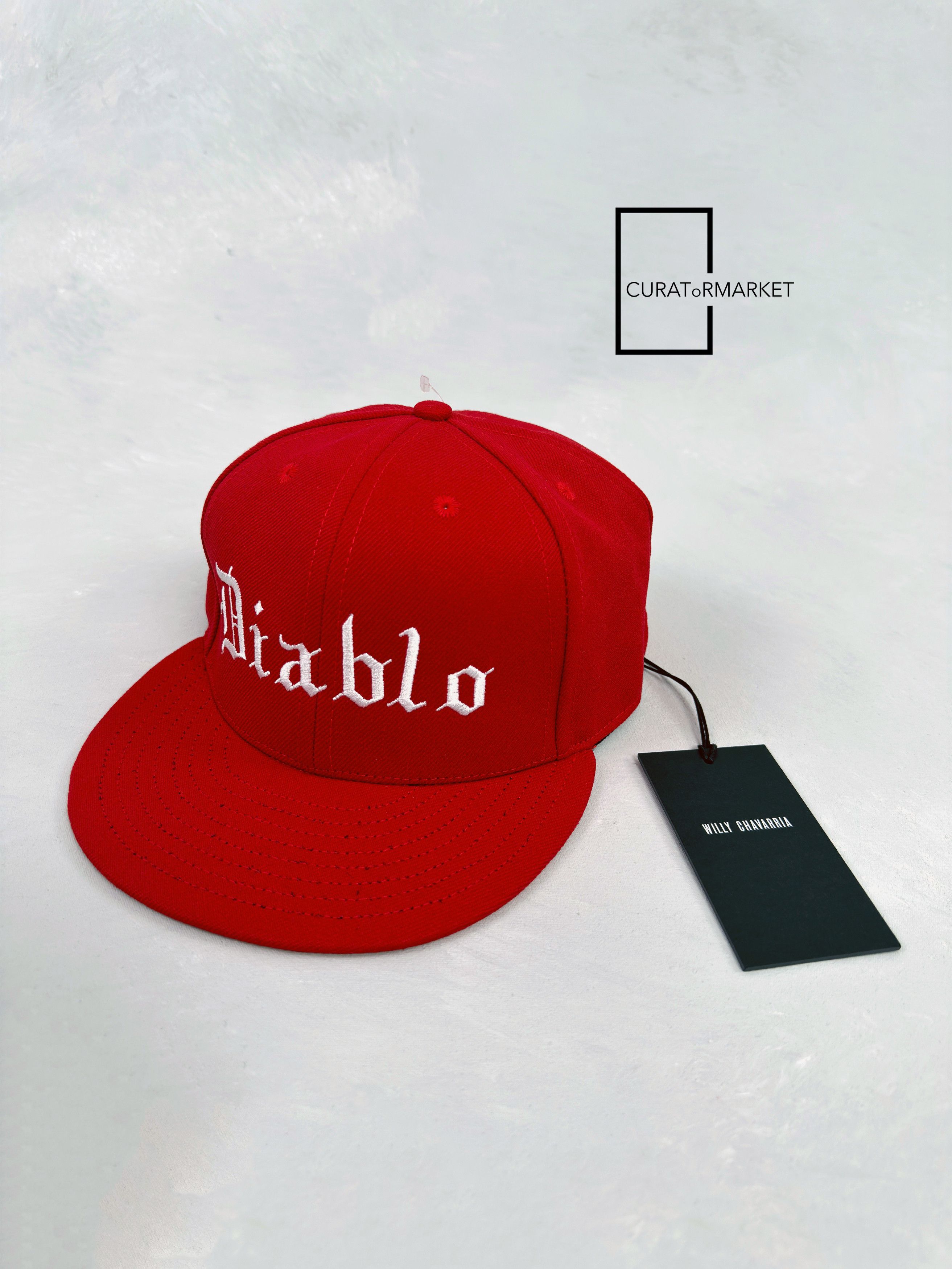 Willy Chavarria DIABLO Embroidered Red Snapback Cap Hat Made in USA FW25 Size ONE SIZE - 2 Thumbnail