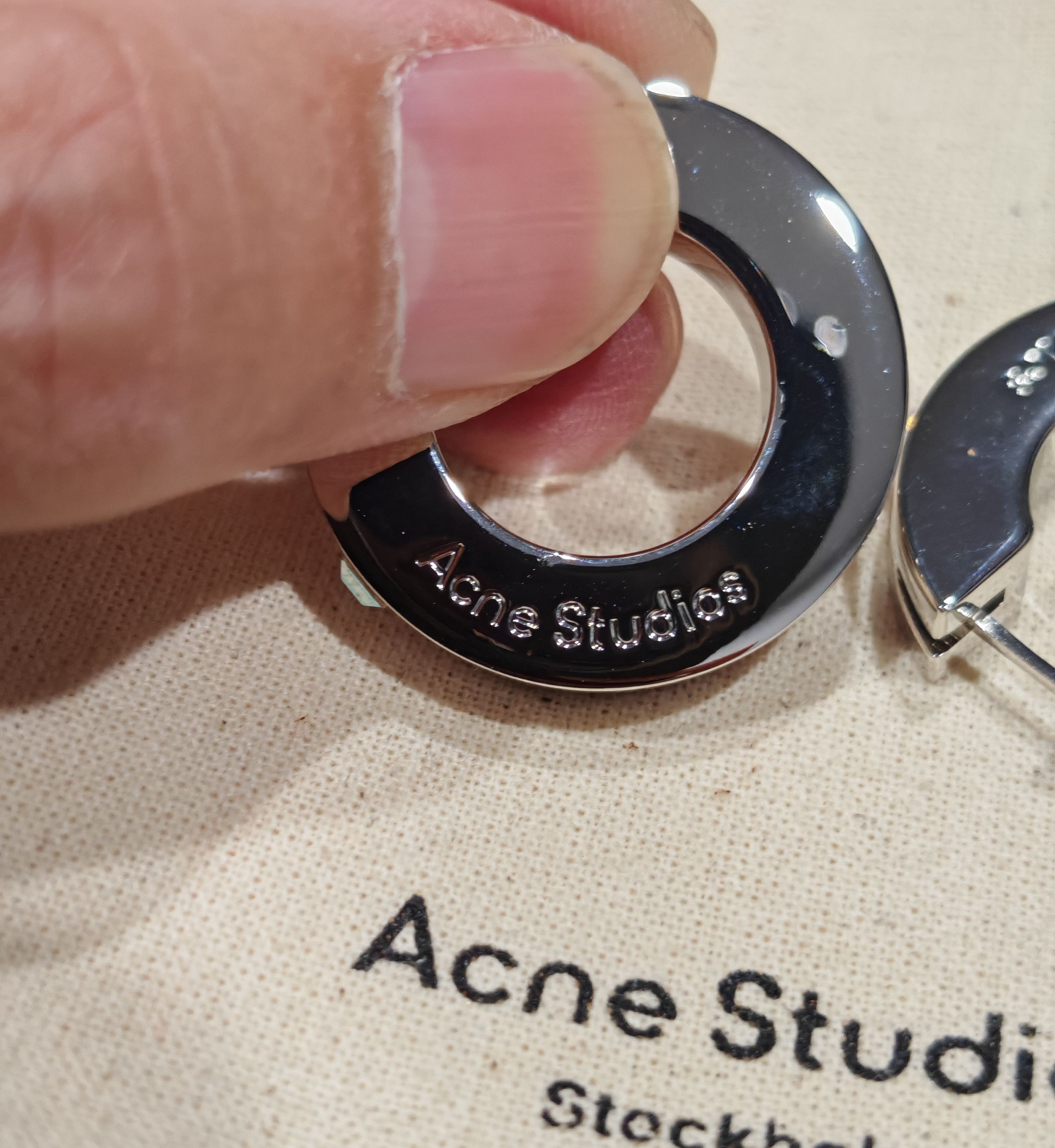 Acne Studios Logo Crystal Hoops - UNISEX Size ONE SIZE - 2 Thumbnail