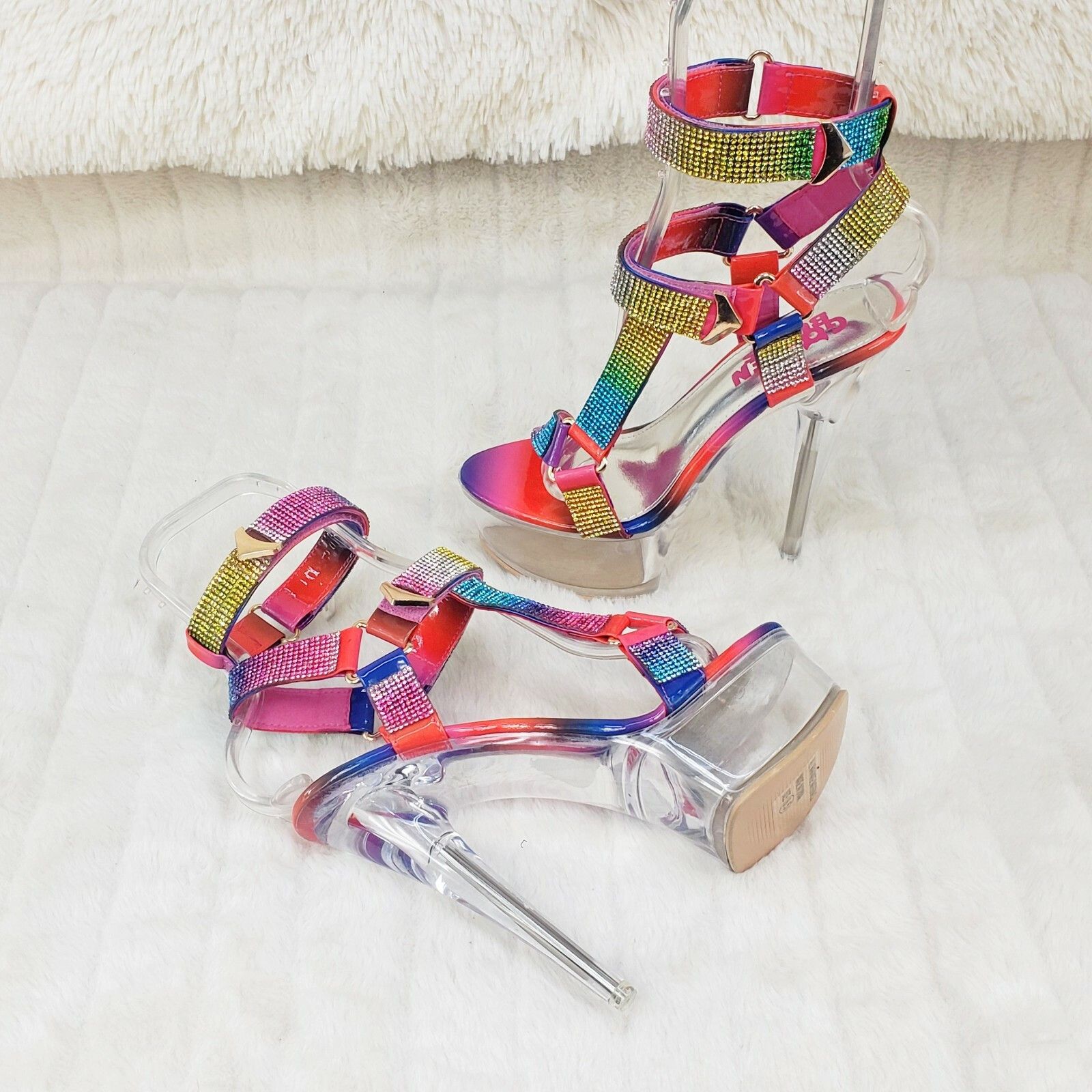 Other Xapala Rainbow Rhinestone Harness Strap Clear Platform High Size US 6 / IT 36 - 7 Thumbnail