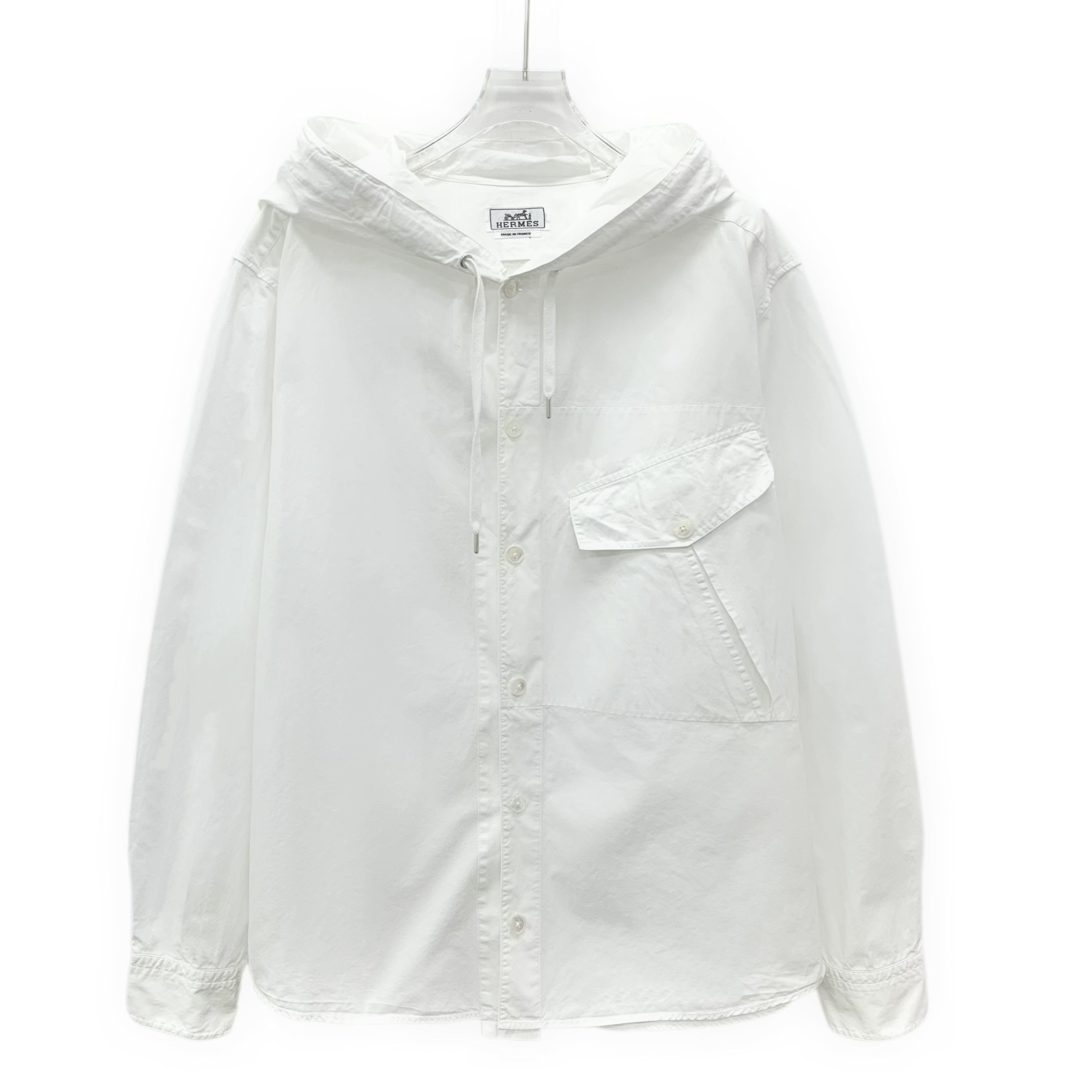 Hermes Hermès Drawstring Hoodie Jacket White (41) Size US XS / EU 42 / 0 - 1 Thumbnail