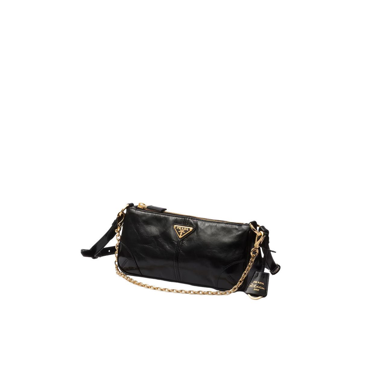 Prada PRADA Re-Edition 2002 Medium Black Leather Shoulder Bag New Size ONE SIZE - 2 Thumbnail
