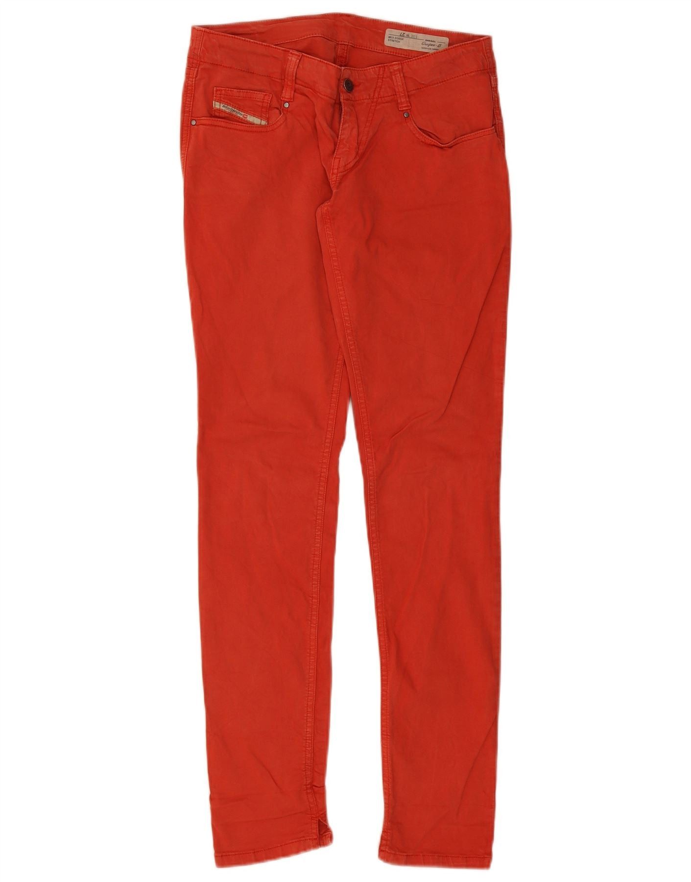 Diesel Womens Grupee Super Slim Tapered Jeans W27 L32 Red Cotton Size 42" / US 20 - 1 Thumbnail
