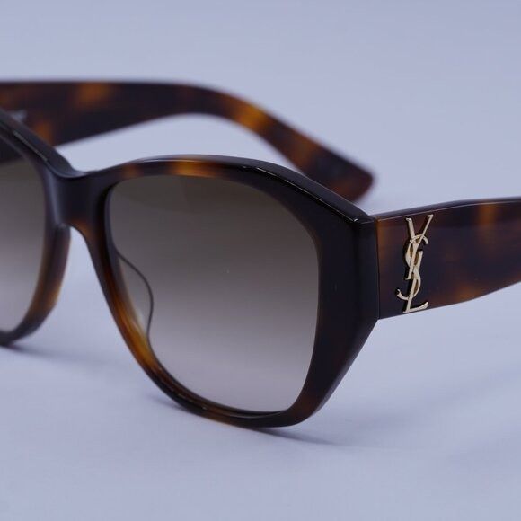 Saint Laurent Paris Saint Laurent SL M8 003 Sunglasses Havana Geometric Frame Size ONE SIZE - 3 Thumbnail