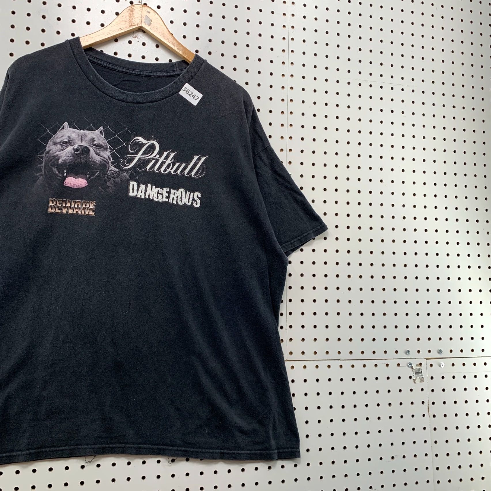 Vintage VINTAGE Beware Dangerous Pitbulls Shirt Mens 2XL Black Rap Tee Graphic 26x28 Shirt Mens 2XL Black Pitbulls War Dogs 90s Mens Size US XXL / EU 58 / 5 - 5 Thumbnail