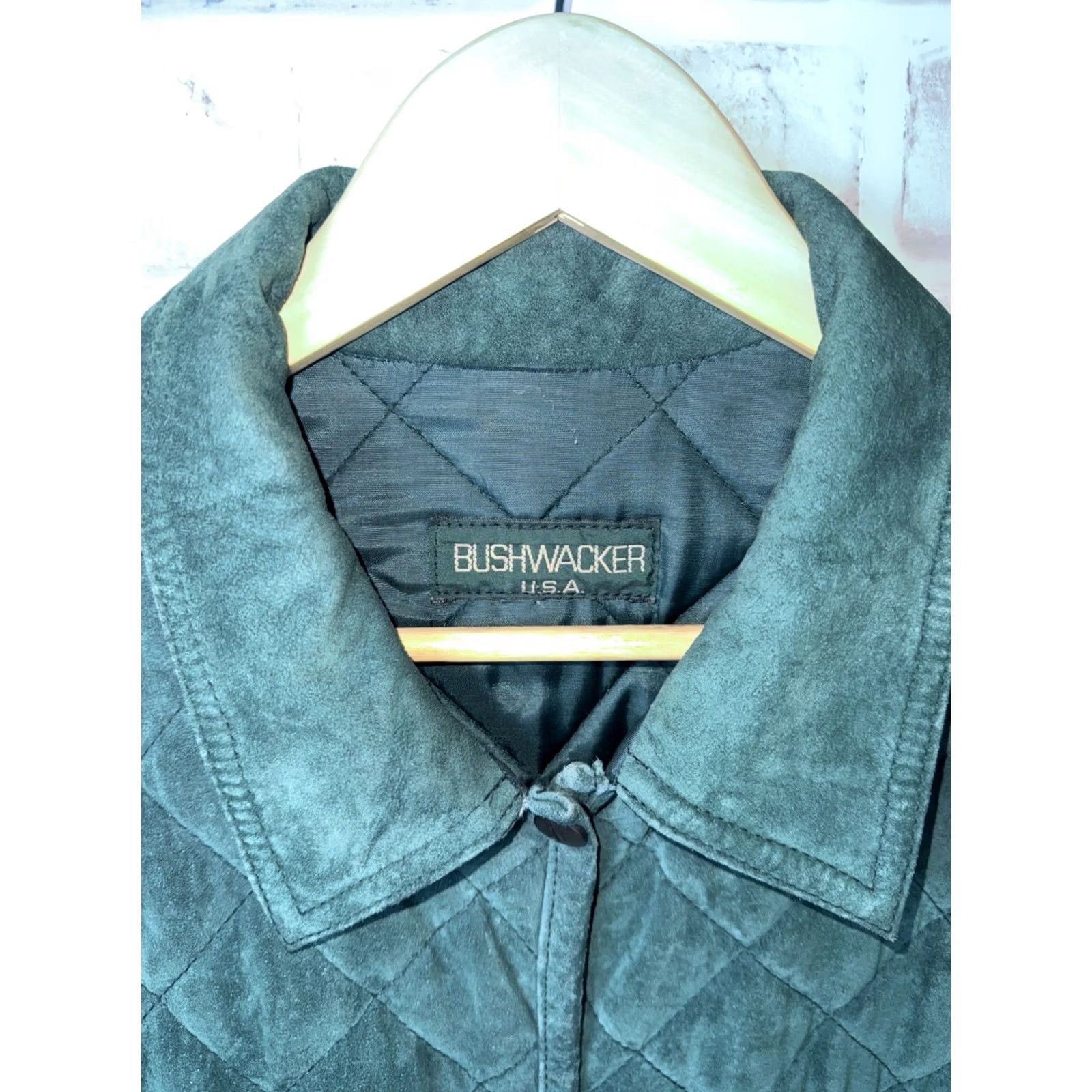 Vintage VINTAGE BUSHWACKER USA Quilted Green Pig Suede Snap Button Jacket Womens M Size M / US 6-8 / IT 42-44 - 2 Thumbnail
