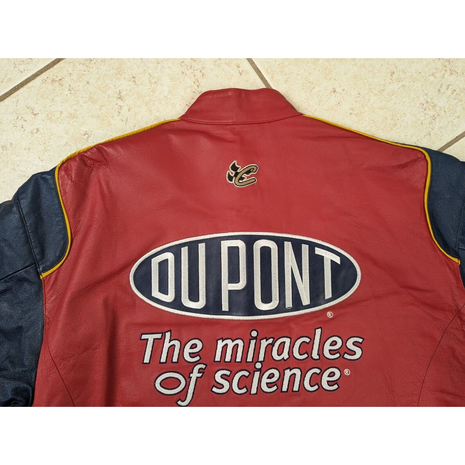 Chase Authentics Leather NASCAR Jacket Racing Dupont Winston Cup Jeff Gordon Size US XL / EU 56 / 4 - 15 Thumbnail