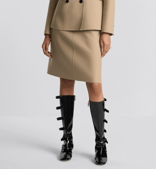 Dior o1w1db11225 450J17 Straight Mini Skirt in Beige Size 26" / US 2 / IT 38 - 6 Thumbnail