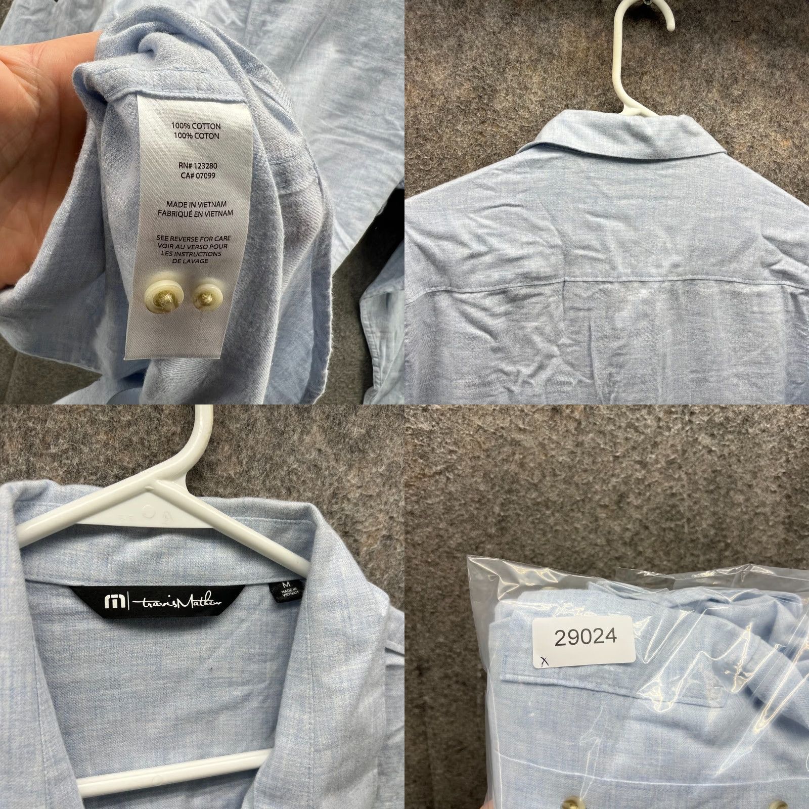 TravisMathew Travis Mathew Shirt Mens Medium Blue Button-Down Patch Callaway Cotton Stretch Size US M / EU 48-50 / 2 - 8 Thumbnail
