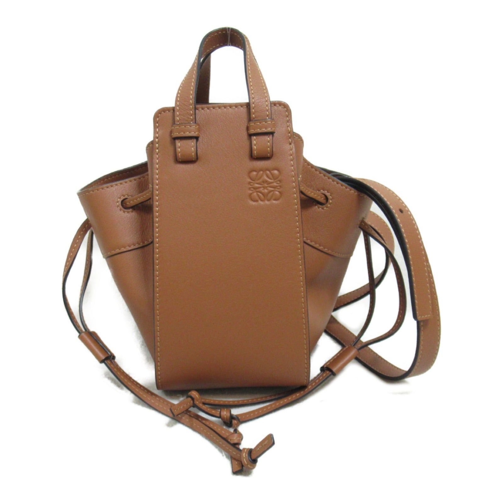 Loewe Loewe Hammock Drawstring Bag Mini Shoulder Calfskin (Cowhide) Classic Calf Brown Tongue Size ONE SIZE - 1 Thumbnail