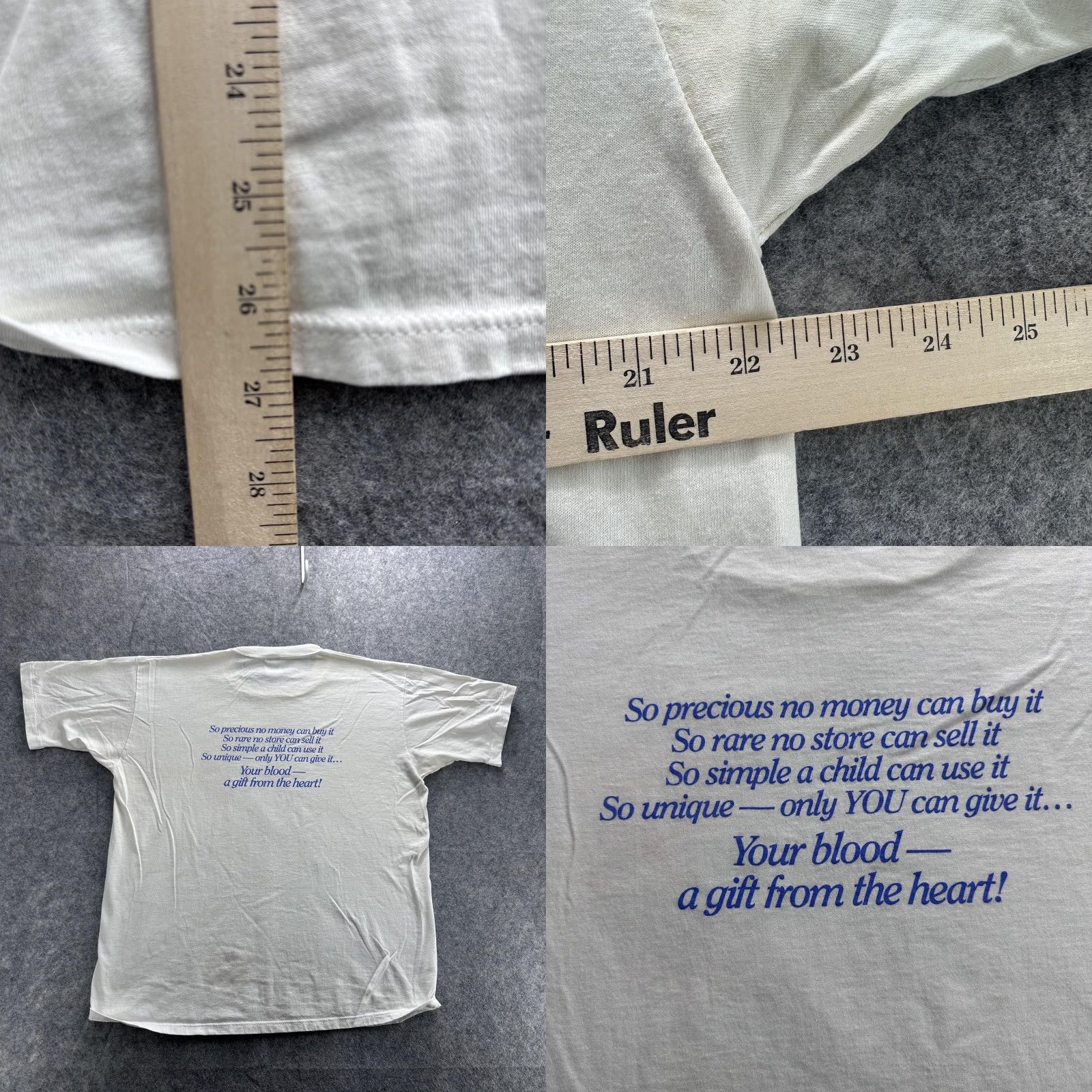 Jerzees VINTAGE Jerzees Community Blood Center Graphic T-Shirt Mens XL Off-White 90s Promo Medical Size US XL / EU 56 / 4 - 8 Thumbnail
