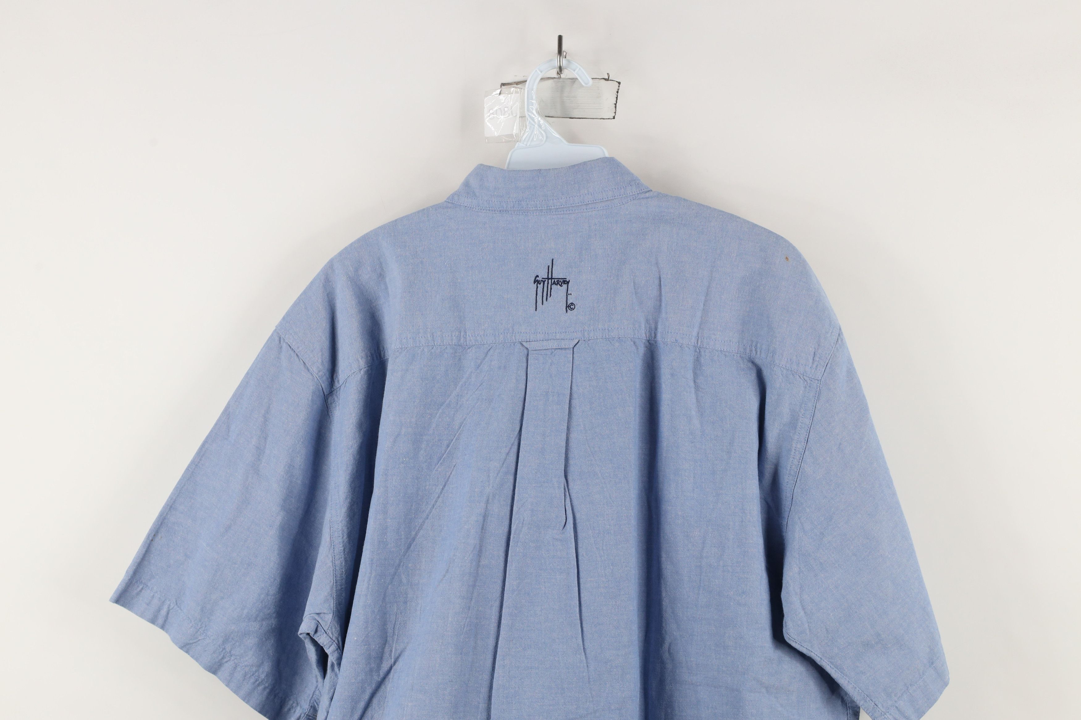 Guy Harvey × Vintage Vintage 90s Guy Harvey Short Sleeve Button Down Shirt Blue Size US XL / EU 56 / 4 - 13 Thumbnail