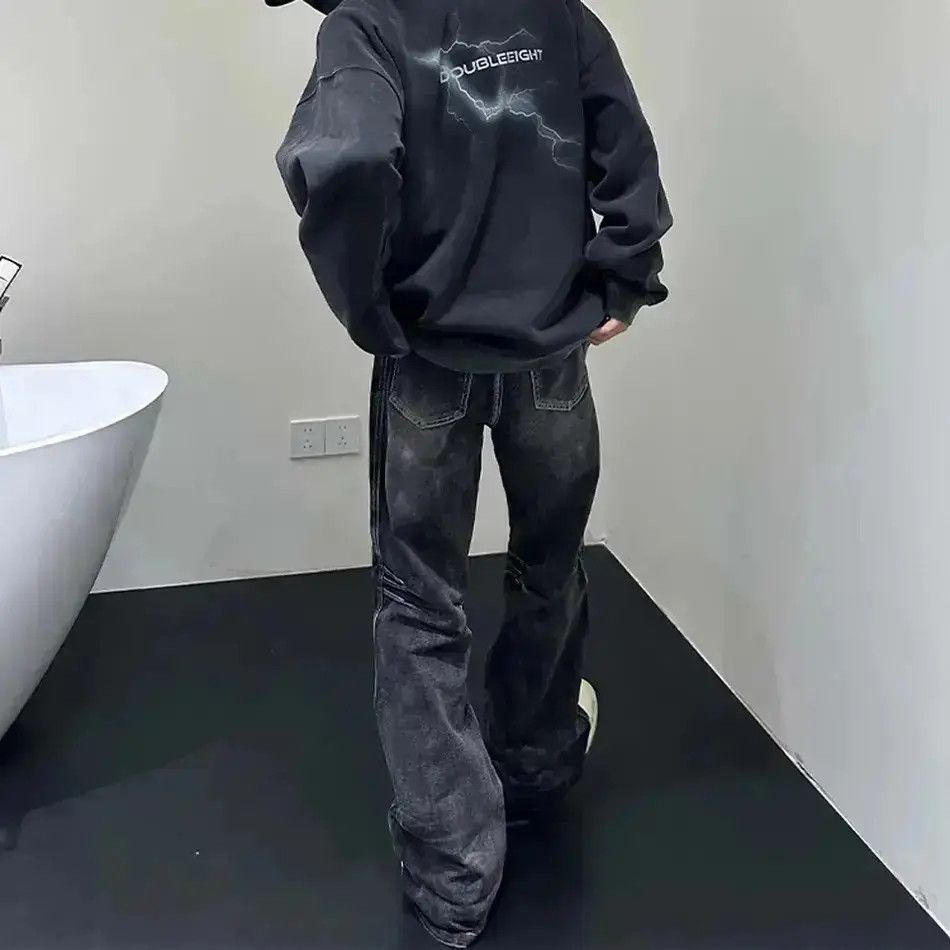Japanese Brand Vintage Loose Cool Street Flare Denim Pants Size US 32 / EU 48 - 2 Thumbnail