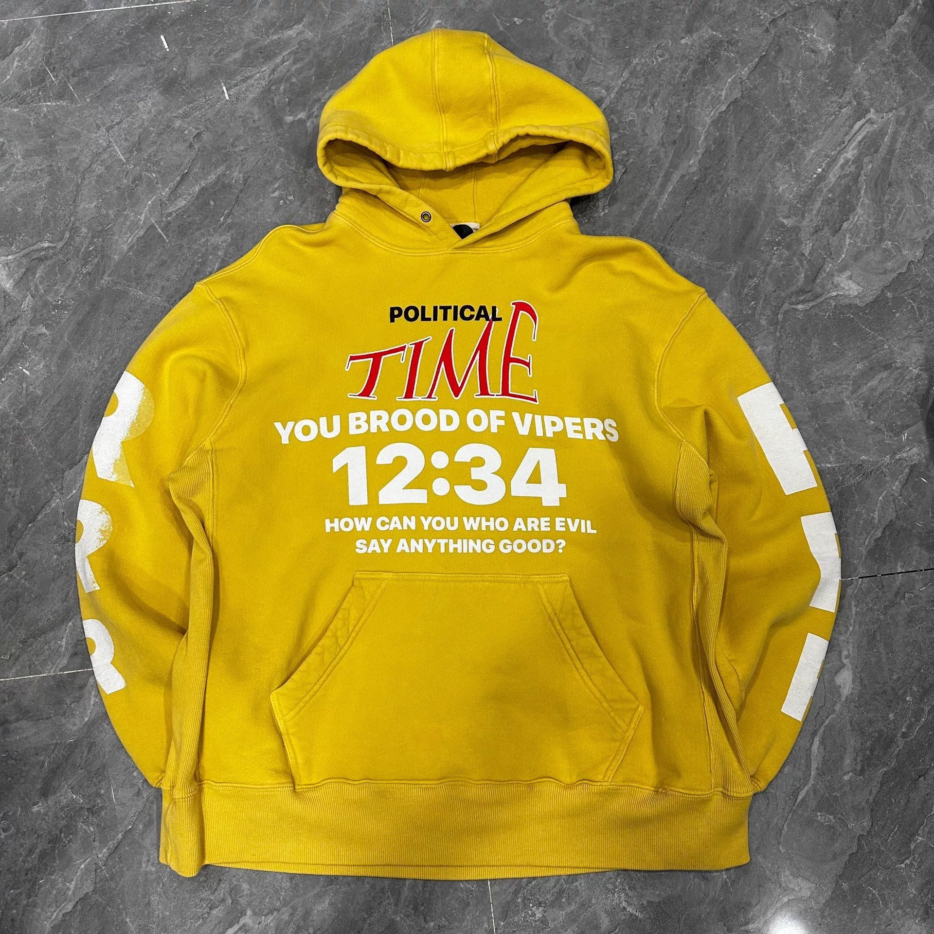 RRR-123 Vintage Lemon Yellow Graphic Hoodie Size US L / EU 52-54 / 3 - 1 Thumbnail