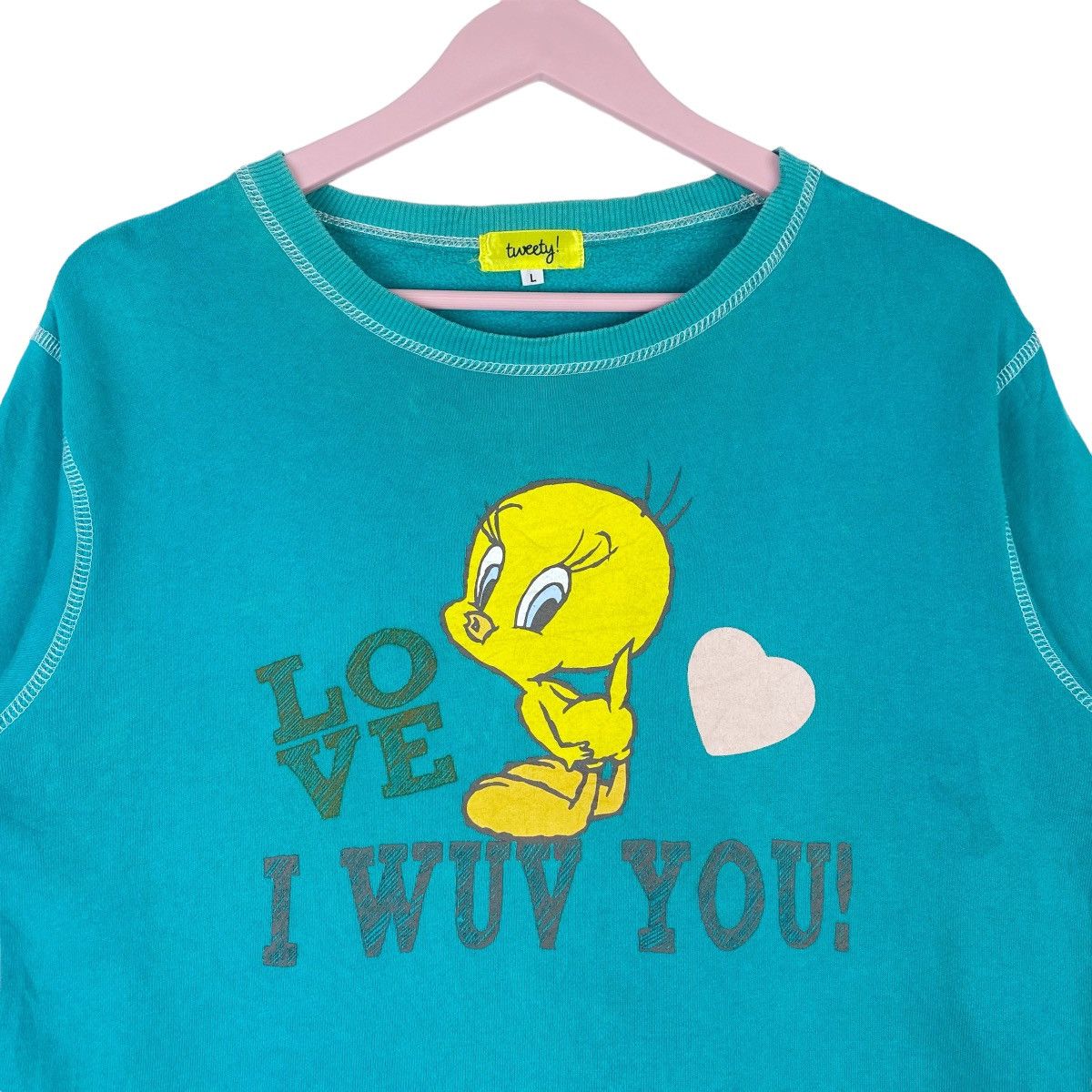Designer × Vintage Tweety Love I Wuv You Sweatshirt Crewneck Pullover Jump Size US L / EU 52-54 / 3 - 2 Thumbnail