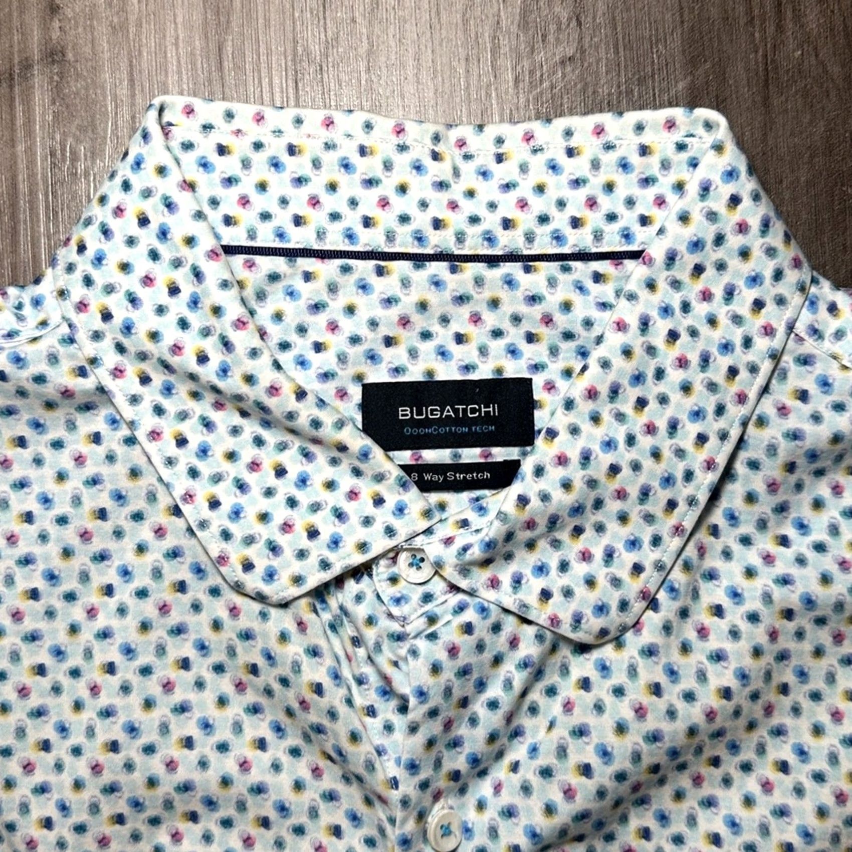 BUGATCHI Bugatchi OoohCotton Tech 8 Way Stretch Long Sleeve Button Down 2XL Mens Shirt White Size US XXL / EU 58 / 5 - 5 Thumbnail