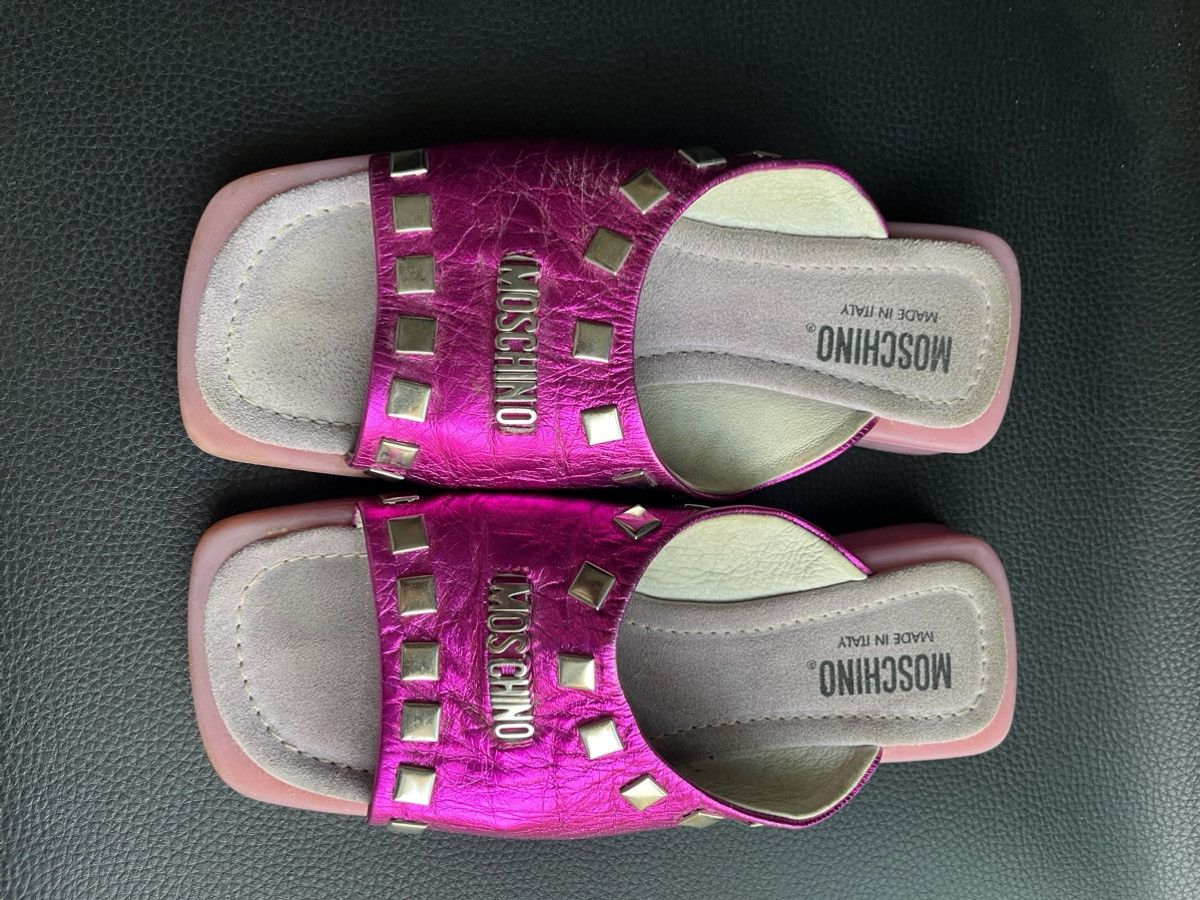 Moschino Mowchino vintage 35 pink leather flip flops Size US 5 / IT 35 - 2 Thumbnail