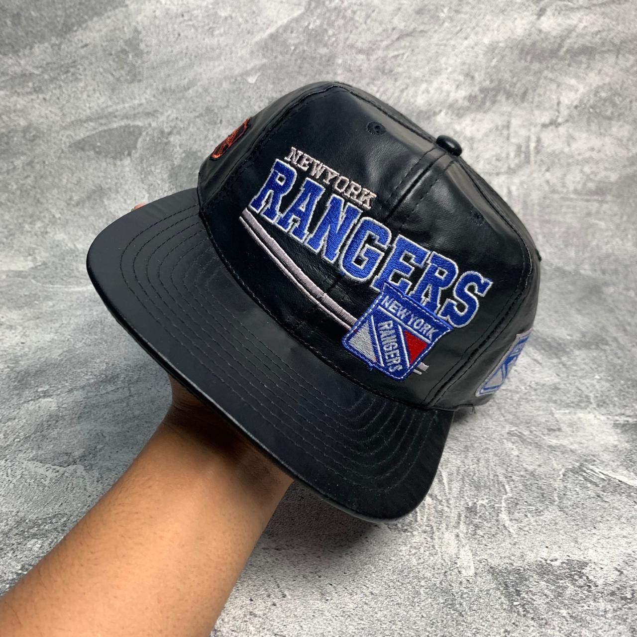 NHL Vintage New York Ranger Leather Hat Size ONE SIZE - 3 Thumbnail