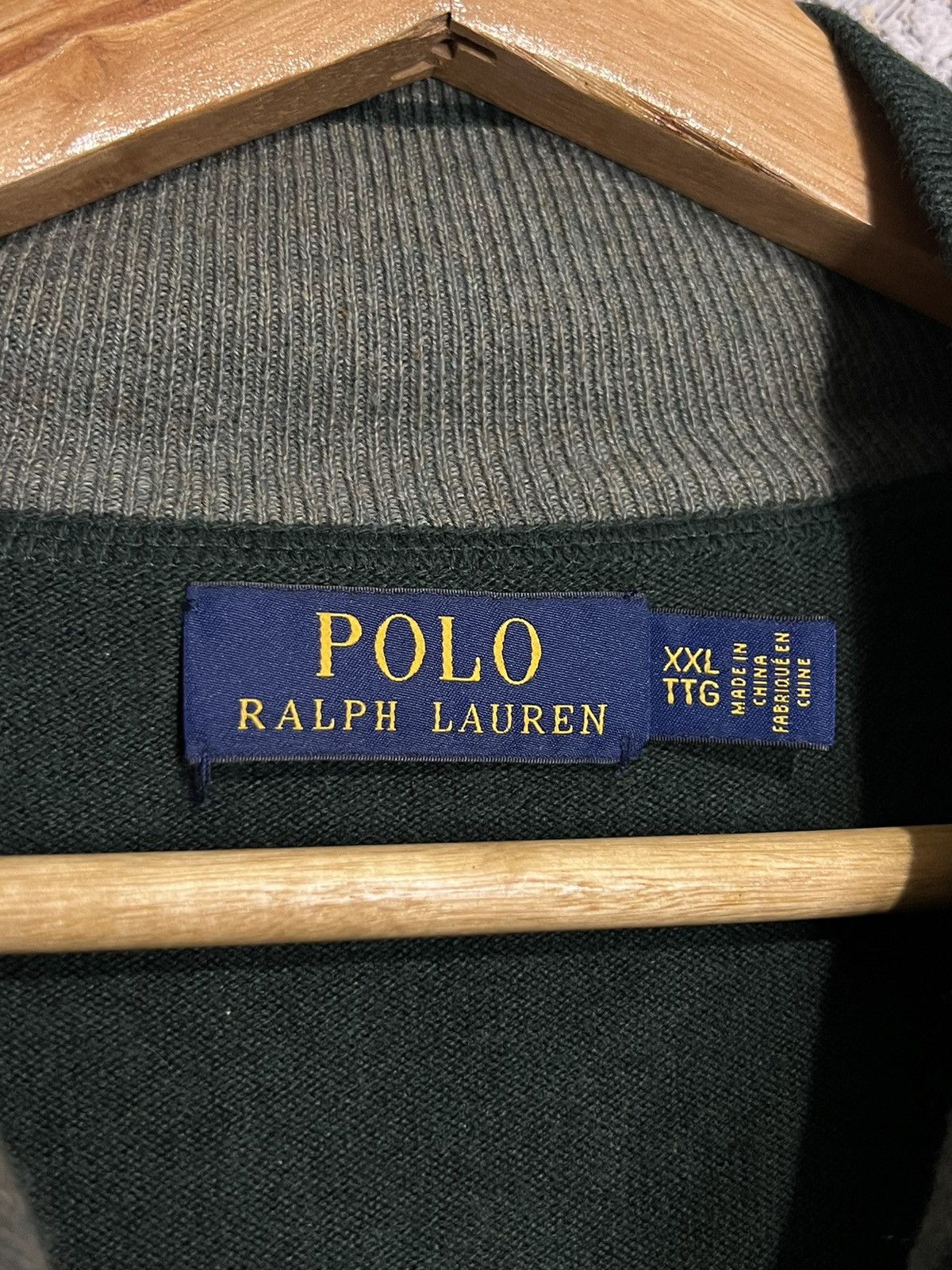 Polo Ralph Lauren × Vintage Vintage Polo Ralph Lauren 1/4 Quarter Zip Pullover Sweater Size US XXL / EU 58 / 5 - 3 Thumbnail