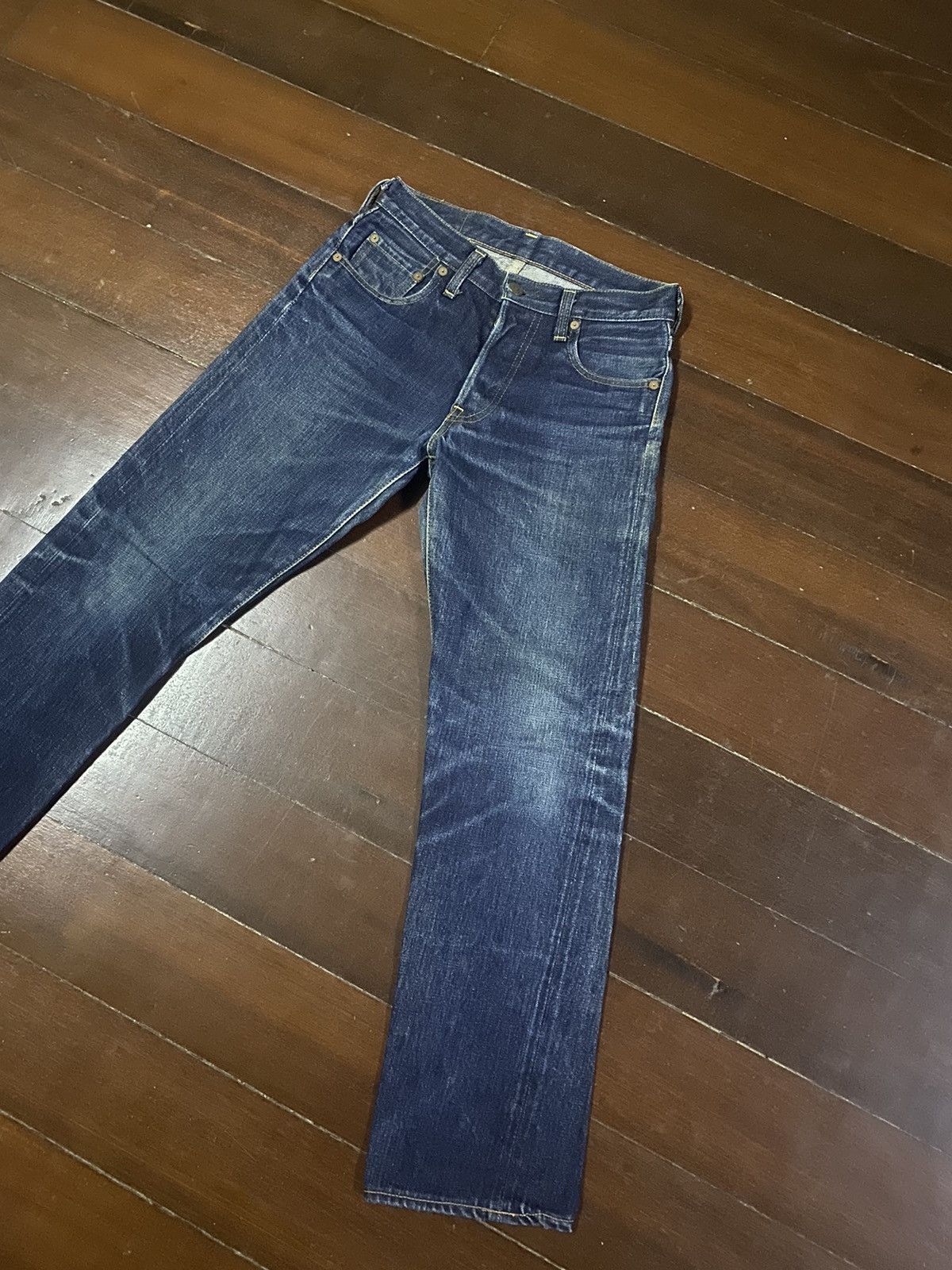 Denime Denime XX Leather Patch Selvedge Jeans mud wash clawmark Size 28" / US 6 / IT 42 - 3 Thumbnail