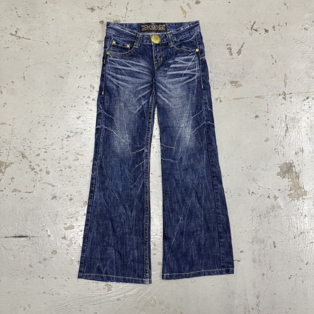 Beauty Beast 🔥Flared🔥 Japanese Riobera Rhine Stone Jeans🔥 Size US 26 / EU 42 - 2 Thumbnail